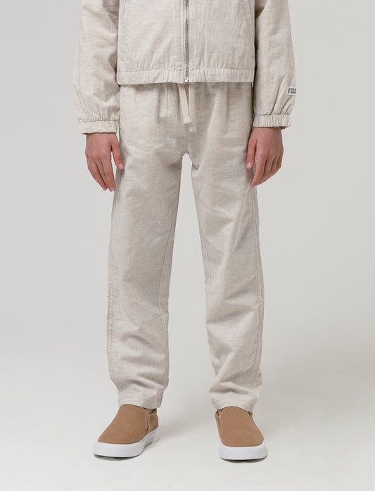 Pantalone chino in misto lino versatile - Sabbia