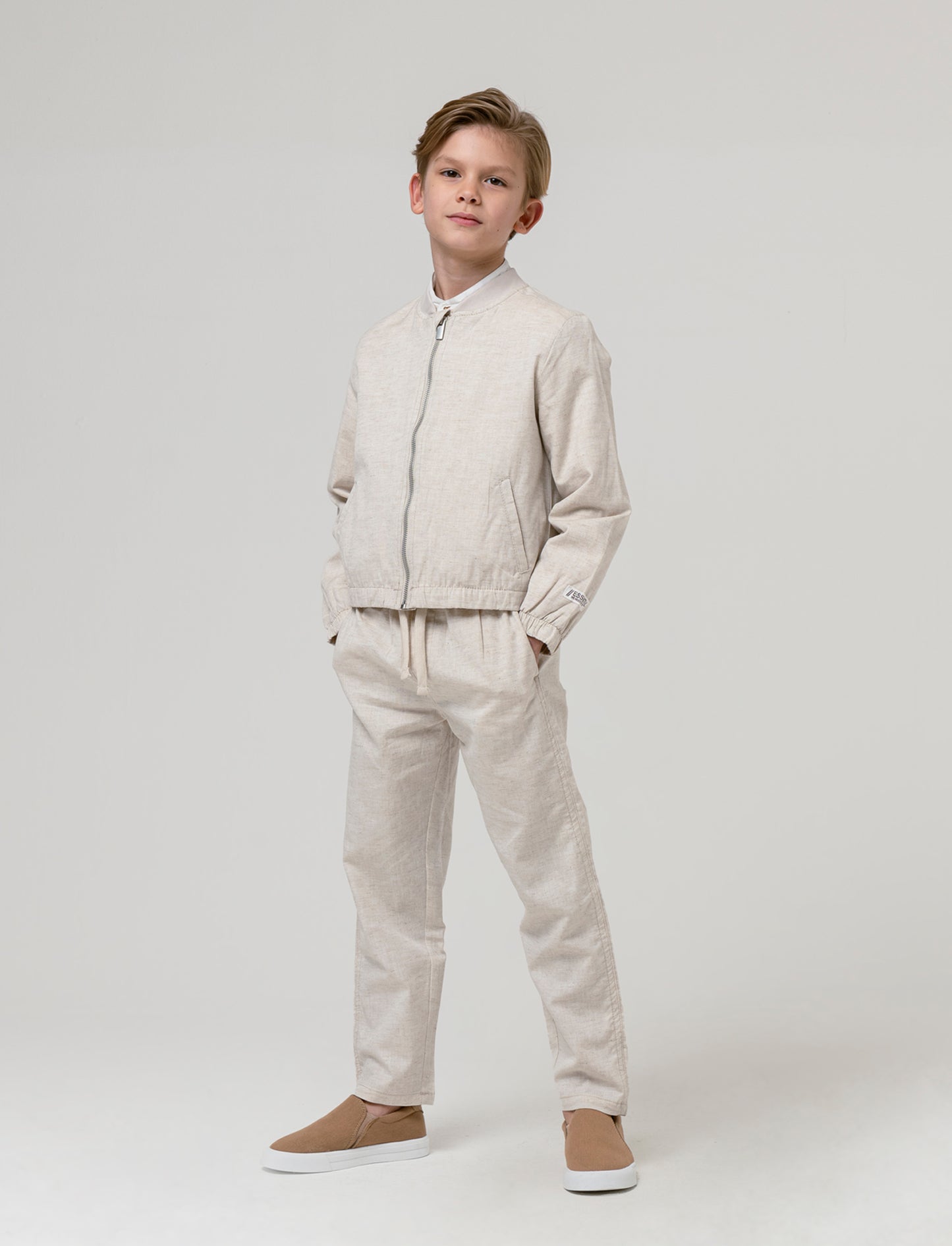 Pantalone chino in misto lino versatile - Sabbia