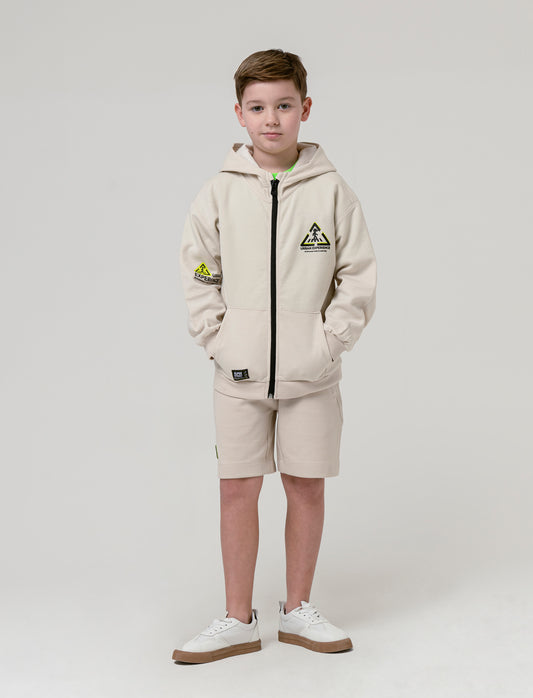 Felpa con cappuccio in poly-cotone - Grigio ghiaccio