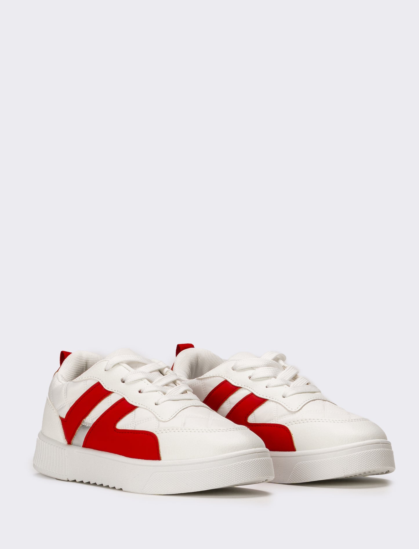 Sneakers da bambino - bian-rosso