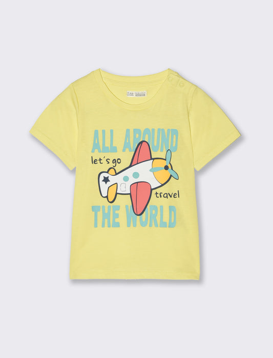 T shirt manica corta da neonato - Giallo