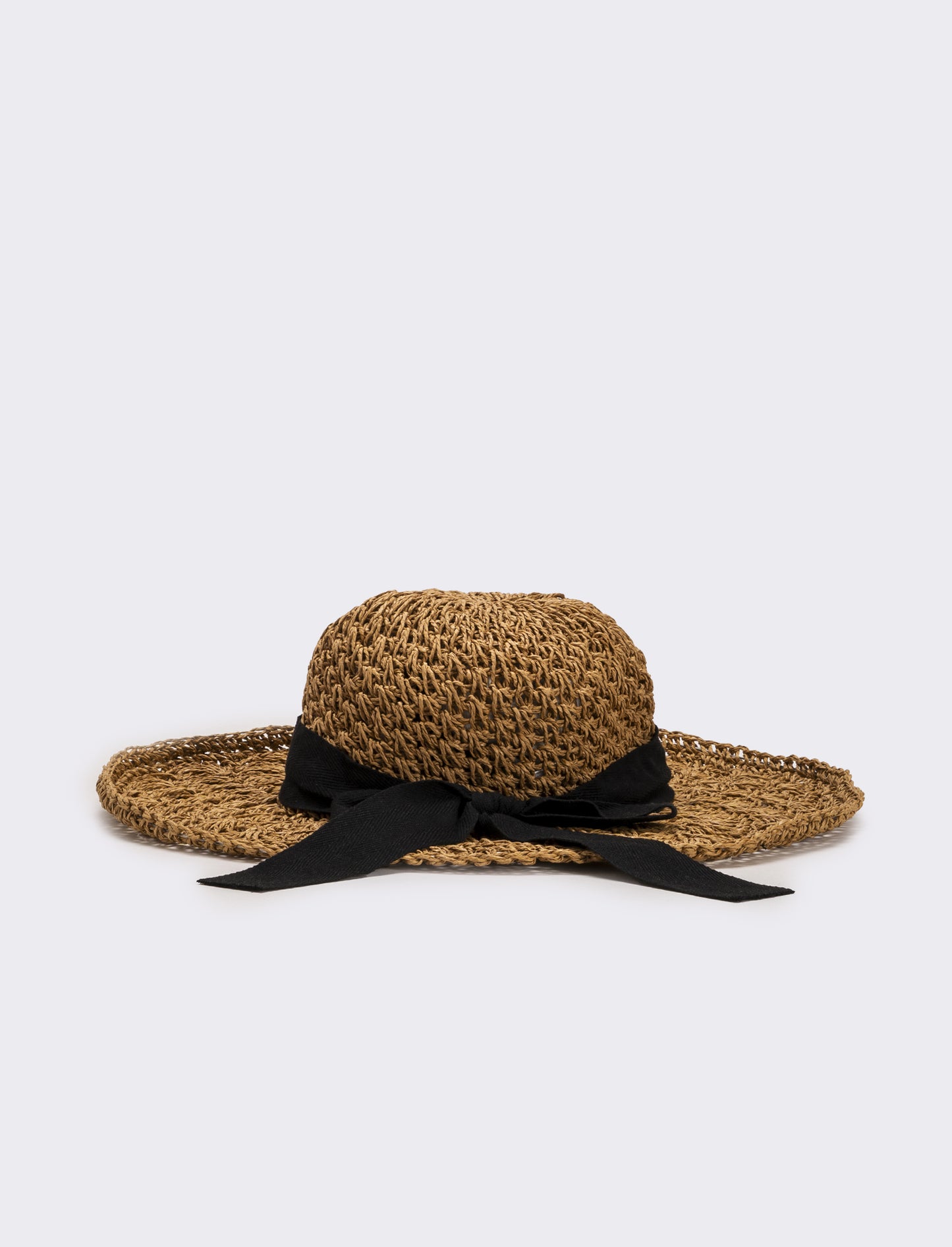 Cappello donna falda larga ventaglio - Marrone