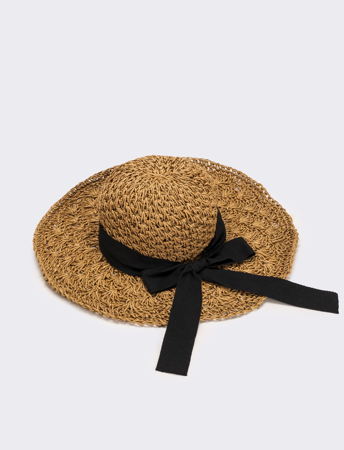 Cappello donna falda larga ventaglio - Marrone