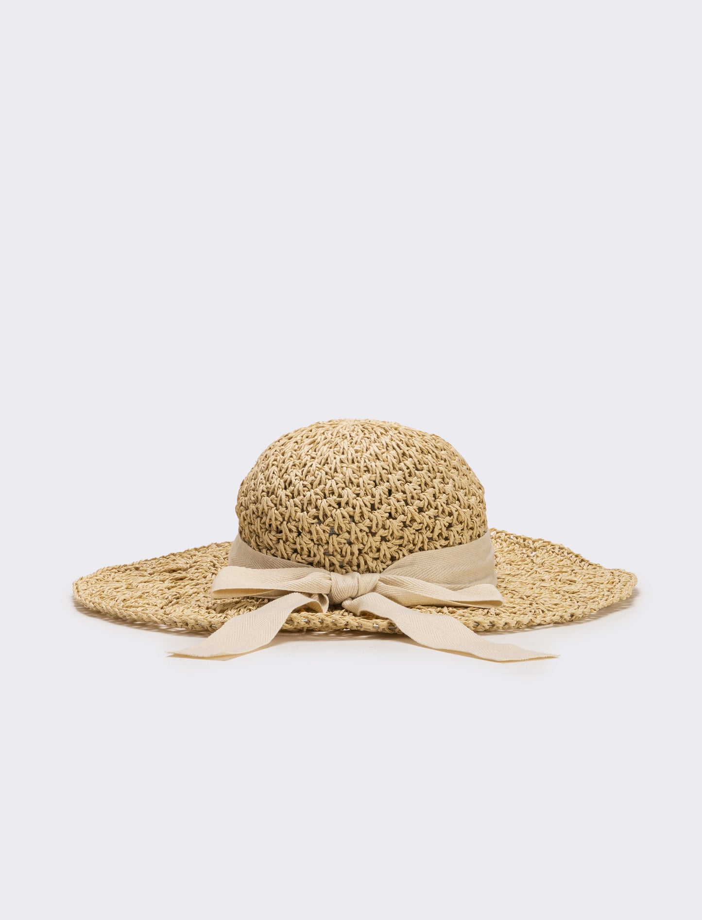 Cappello donna falda larga ventaglio - Beige