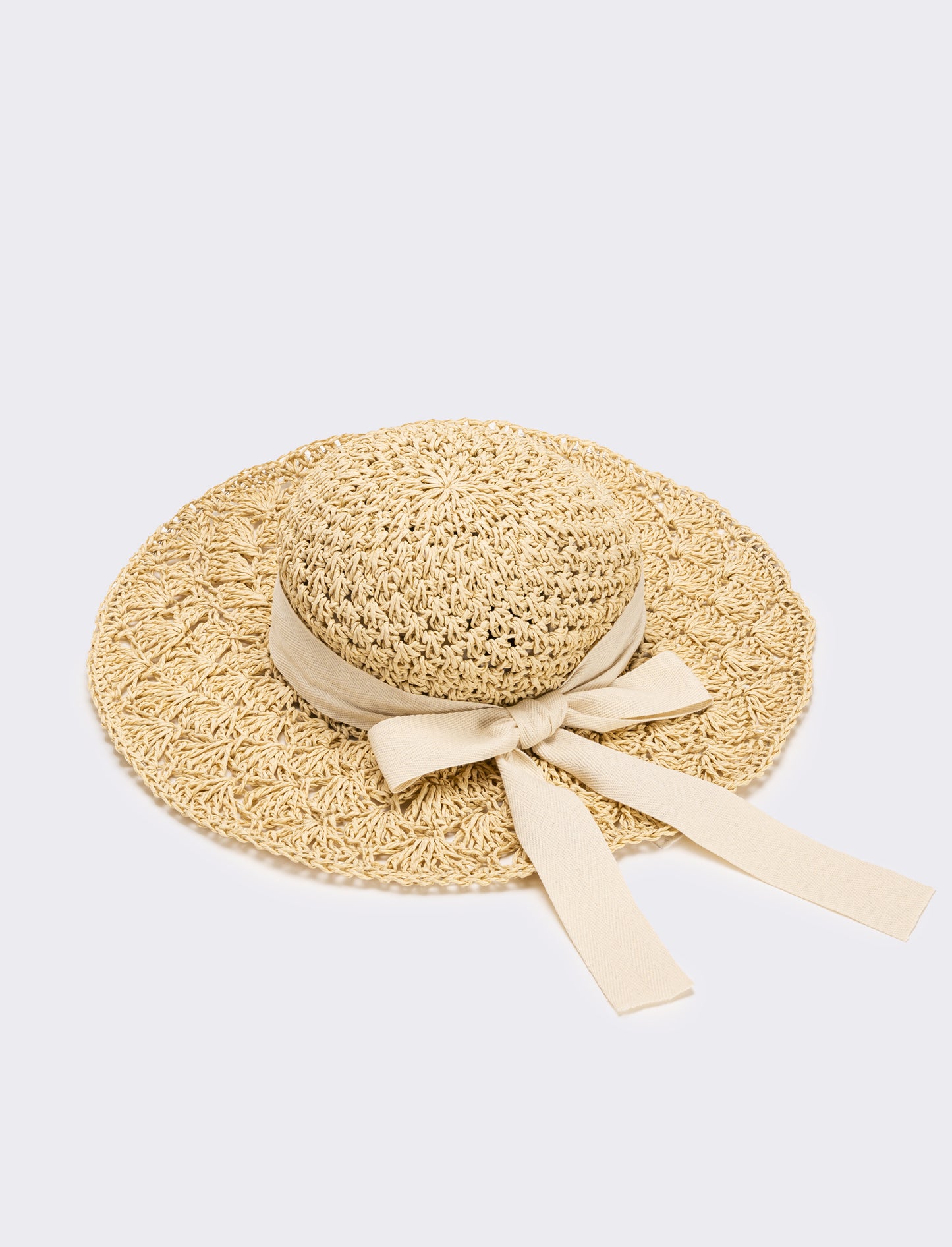 Cappello donna falda larga ventaglio - Beige