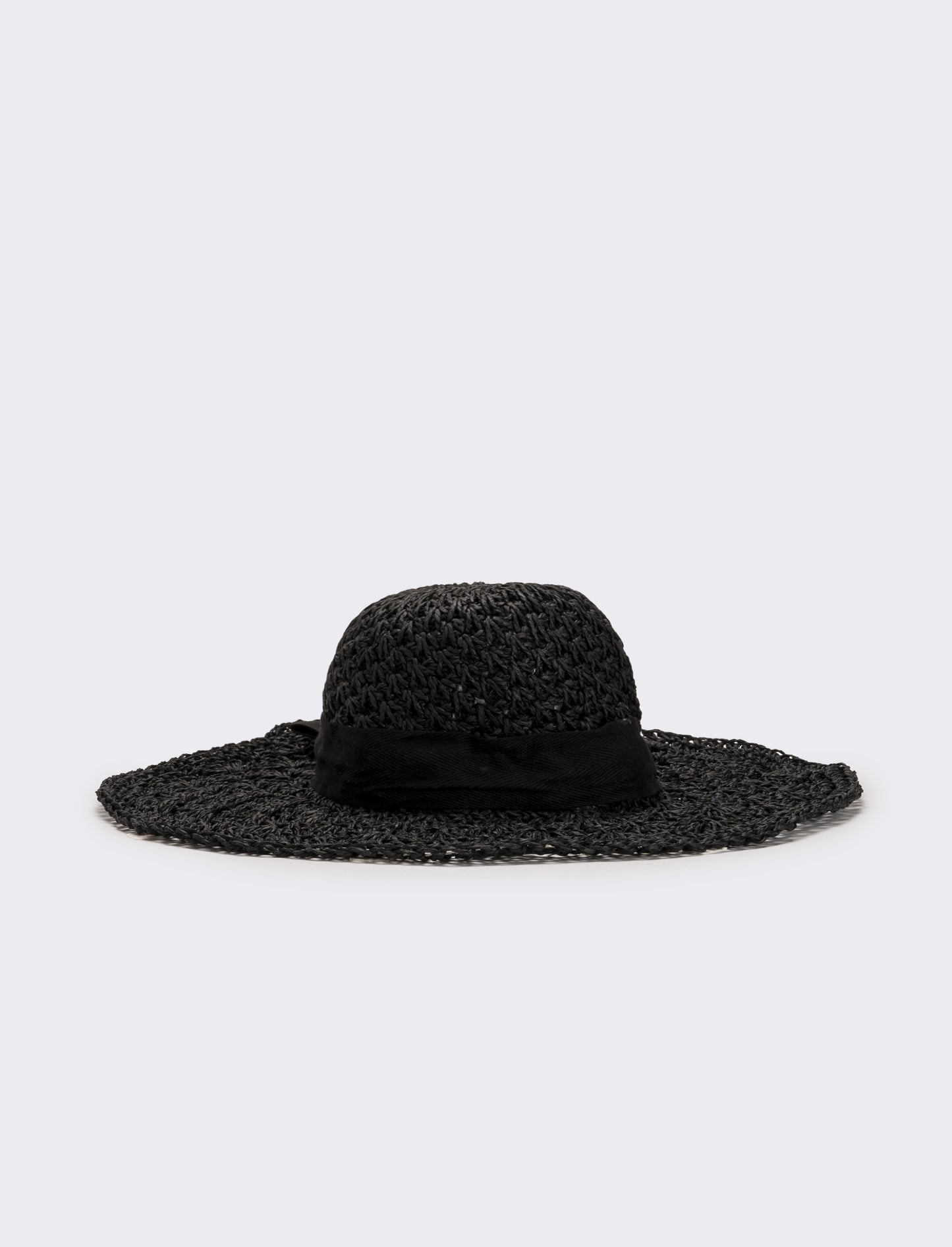 Cappello donna falda larga ventaglio - Nero