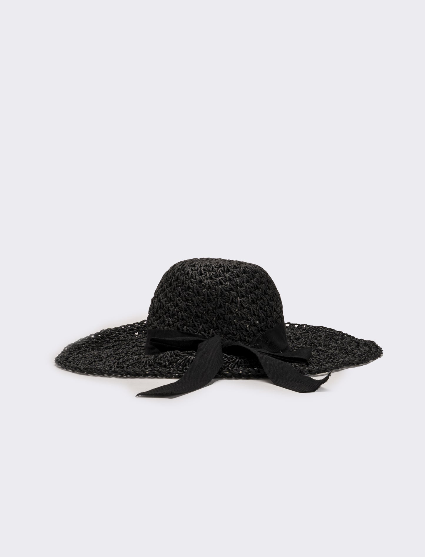 Cappello donna falda larga ventaglio - Nero