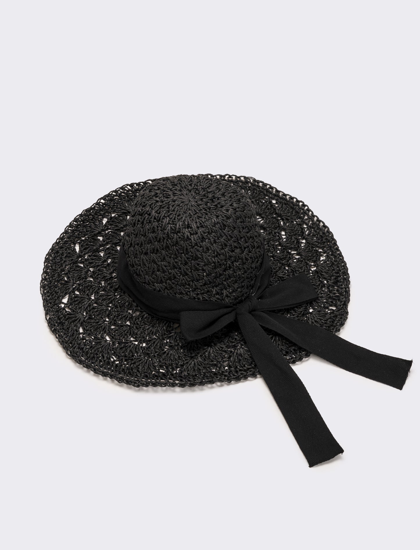 Cappello donna falda larga ventaglio - Nero