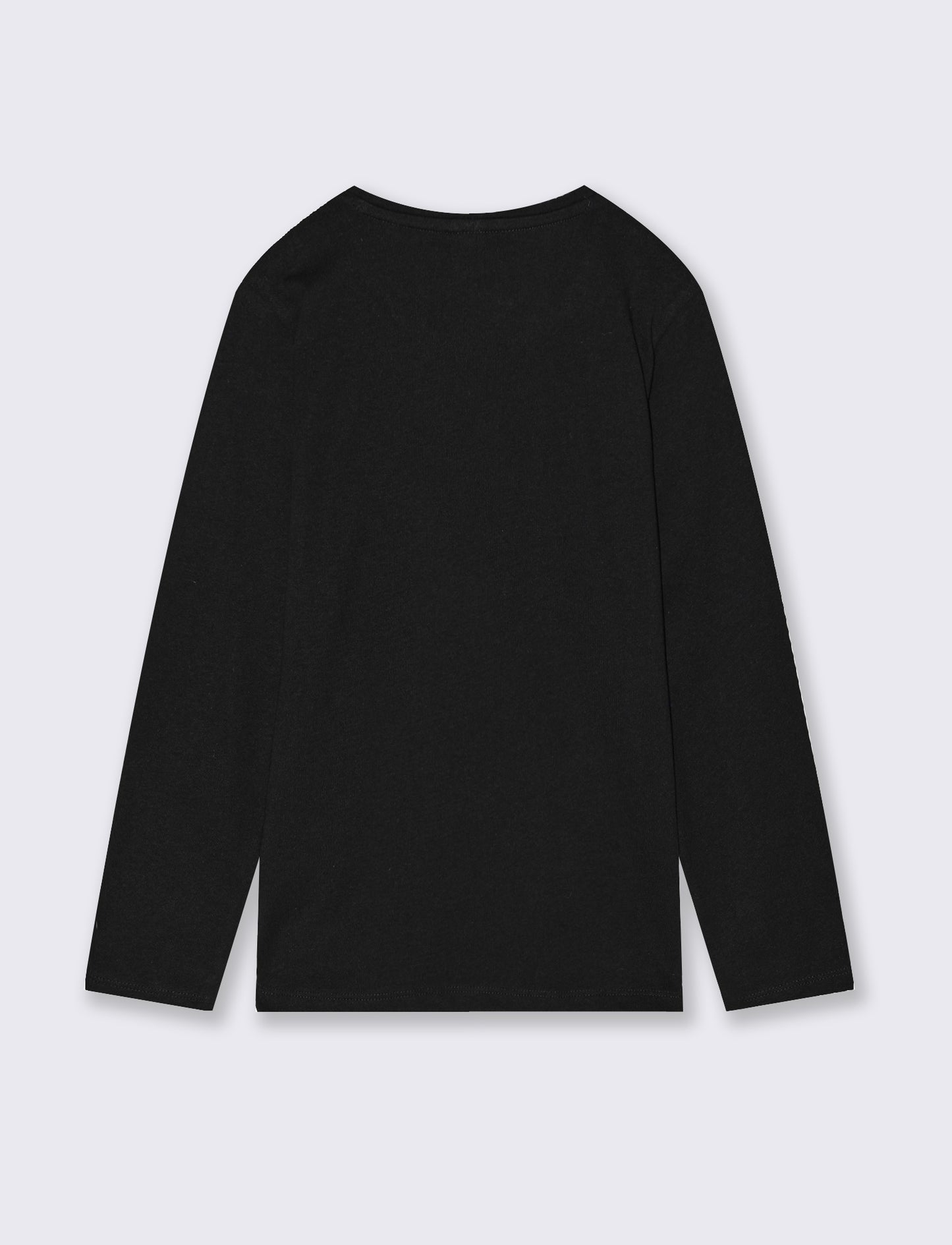 T-shirt manica lunga in morbido cotone - Nero
