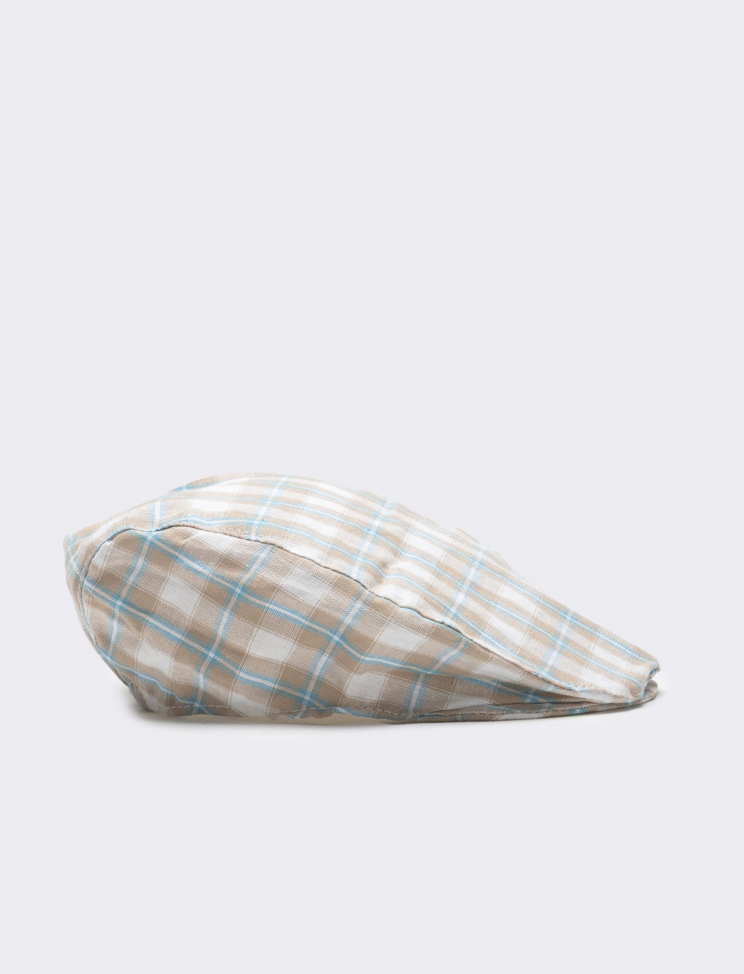 Cappello coppola neonato quadri - Beige