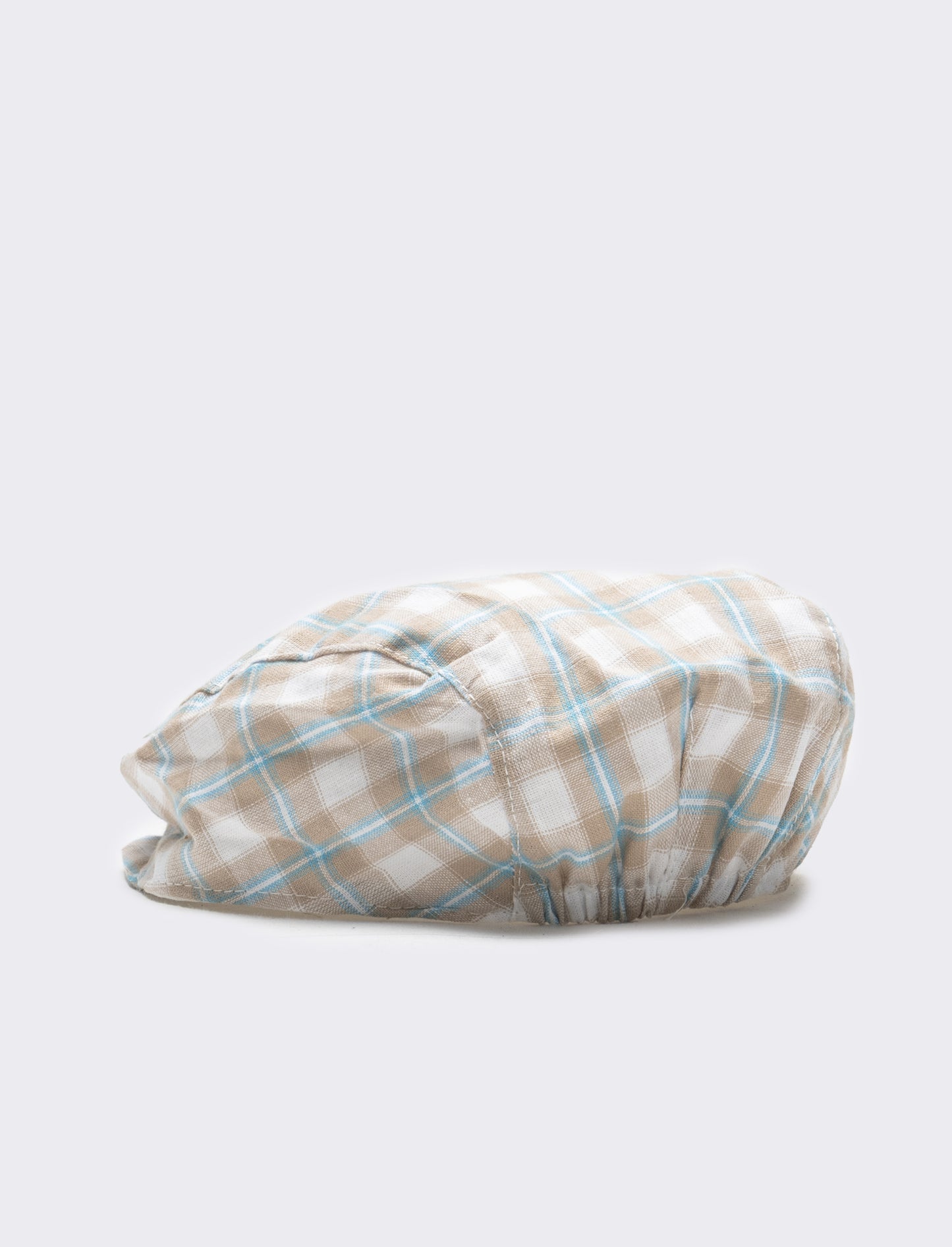 Cappello coppola neonato quadri - Beige