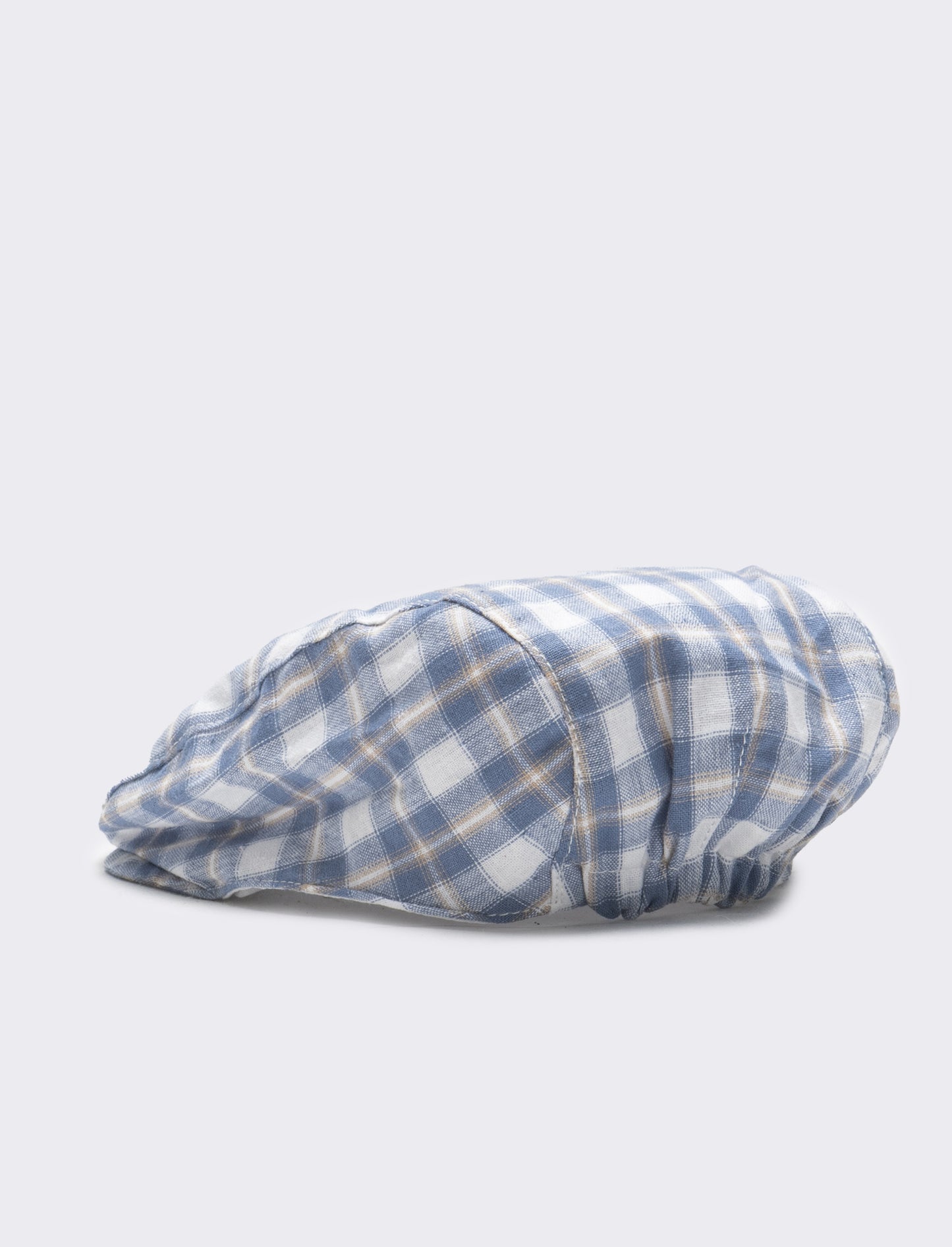Cappello coppola neonato quadri - Azzurro