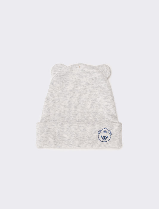Cappello neonato cuffia con orecchie - Grigio mel.