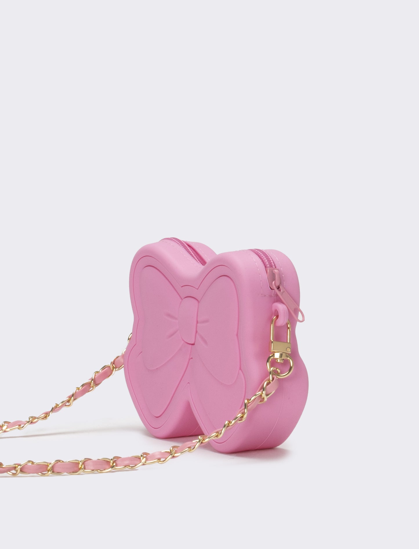 Borsa bambina modello fiocco con tracolla catena - Rosa