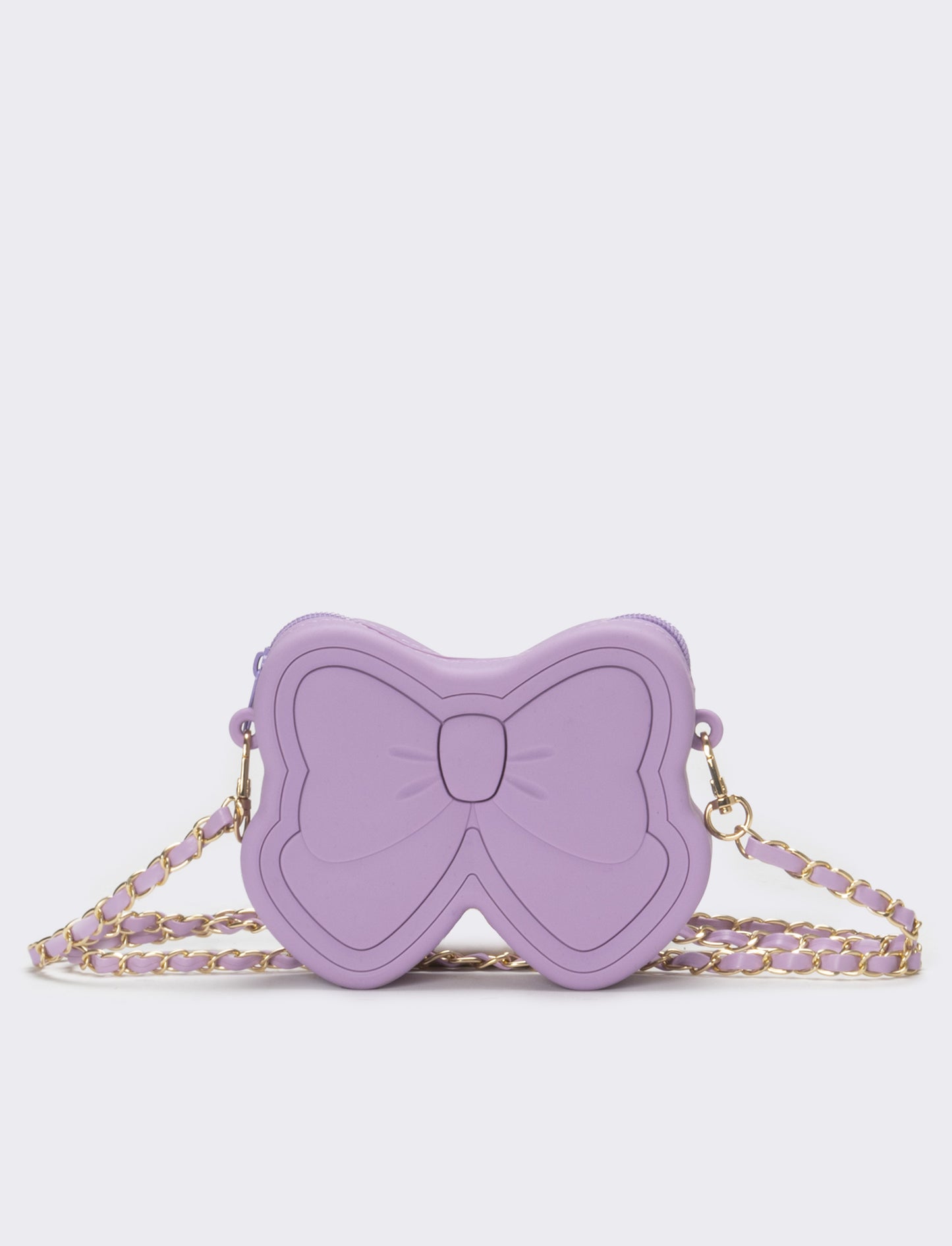 Borsa bambina modello fiocco con tracolla catena - Lilla