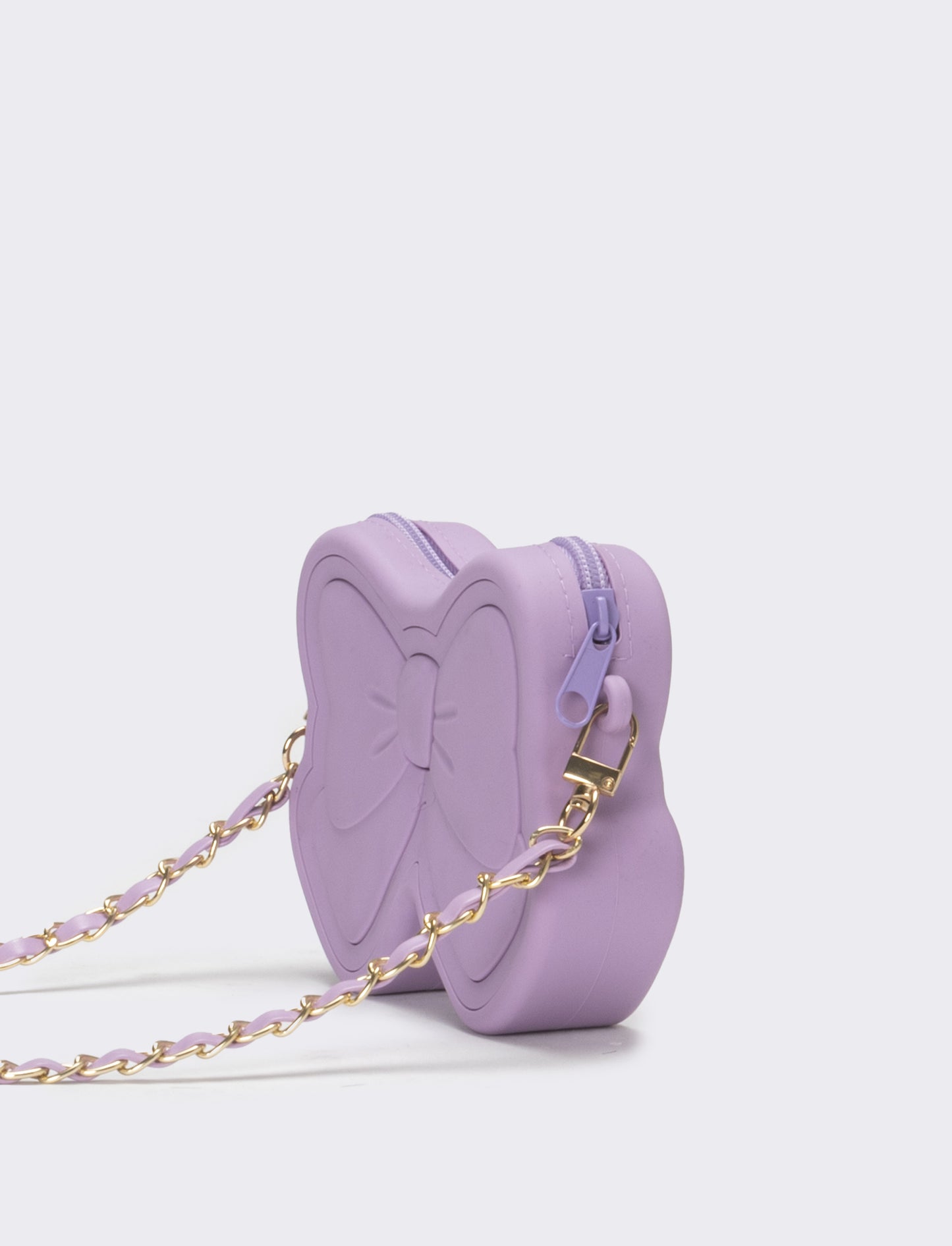 Borsa bambina modello fiocco con tracolla catena - Lilla
