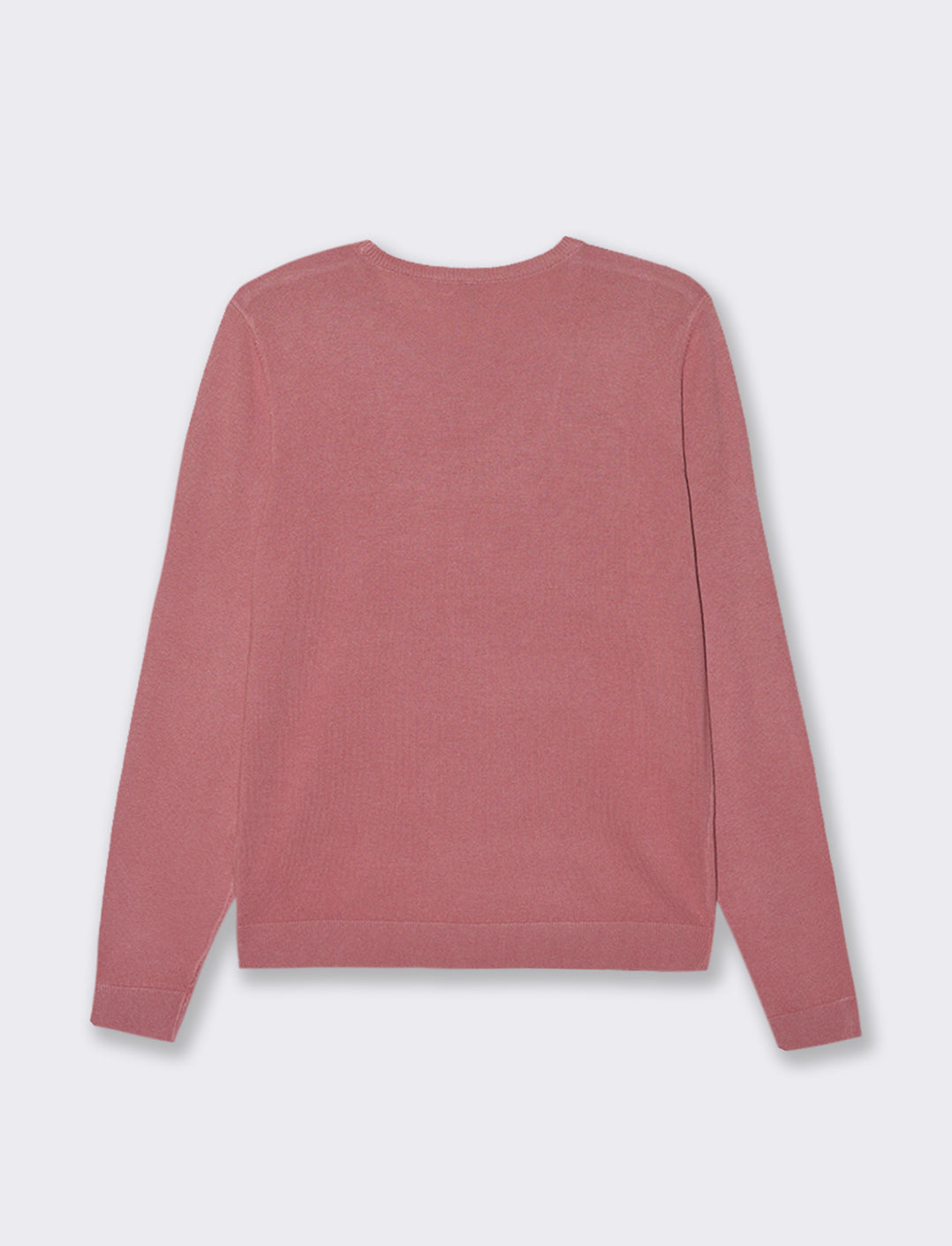 CARDIGAN GIROCOLLO - Rosa polvere