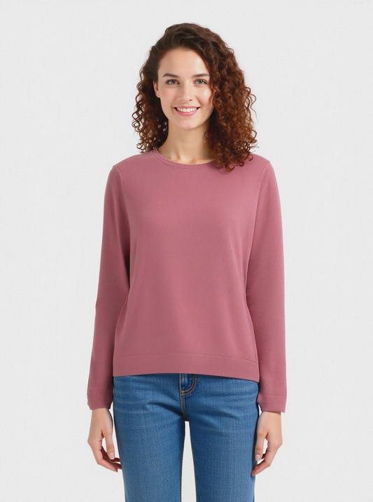 PULLOVER GIROCOLLO - Rosa polvere