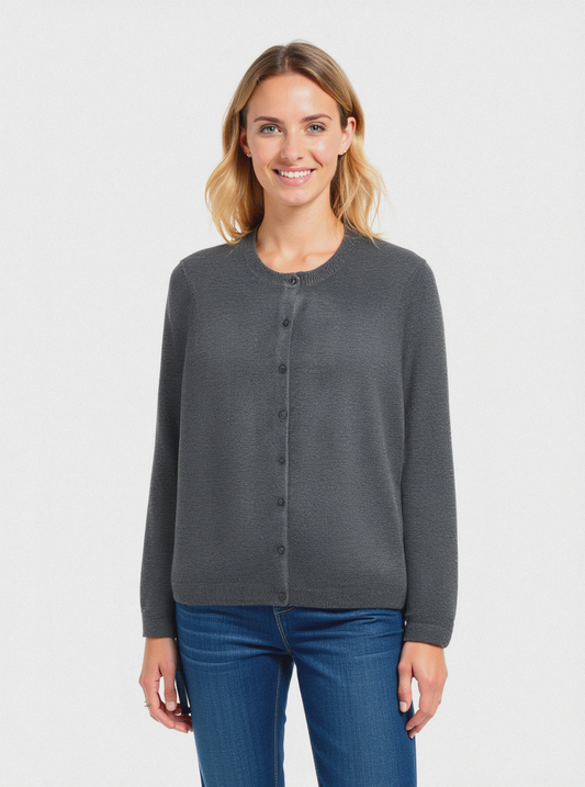 CARDIGAN BASICO - Grigio scuro