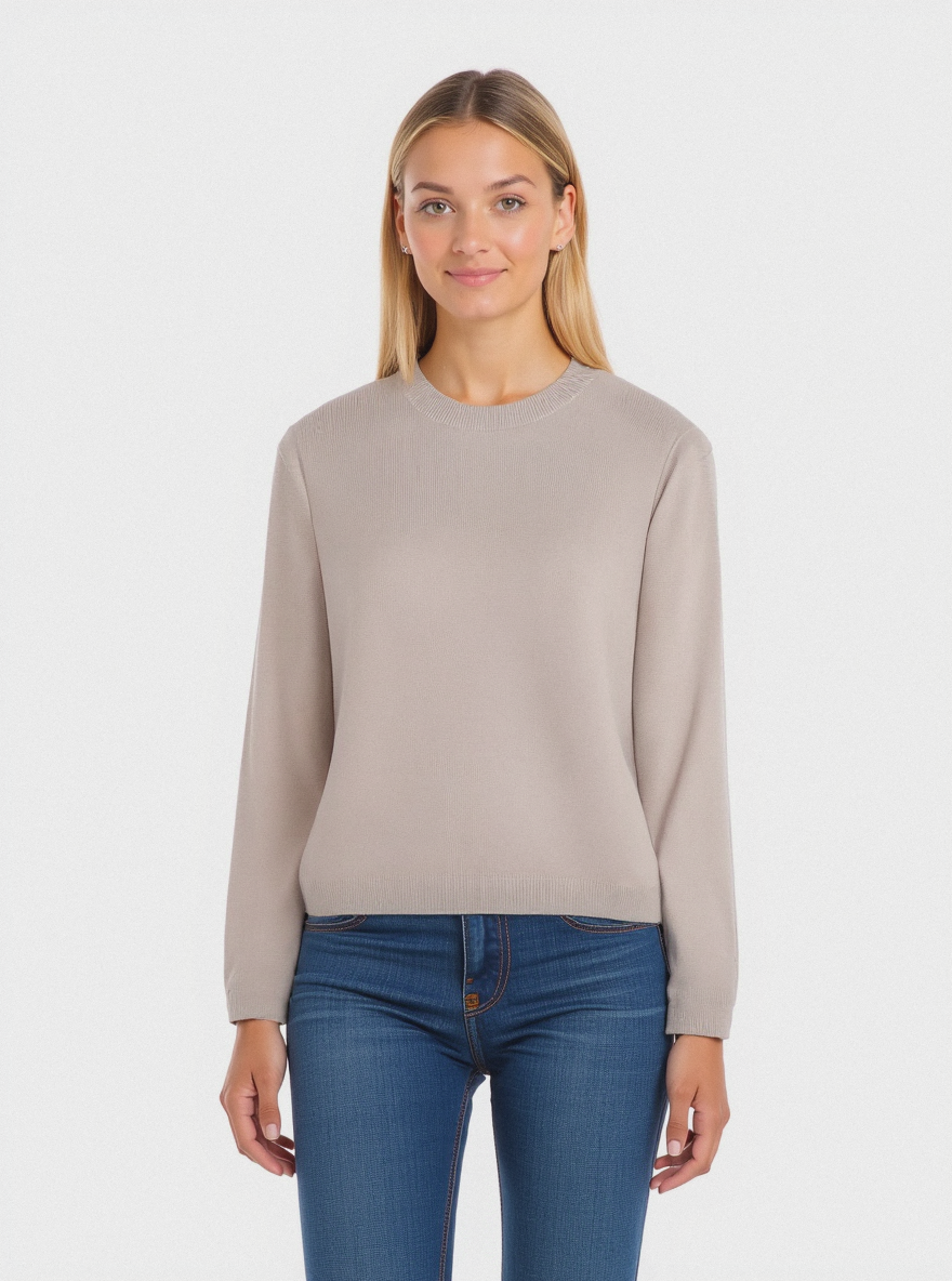 PULLOVER BASICO - Sabbia
