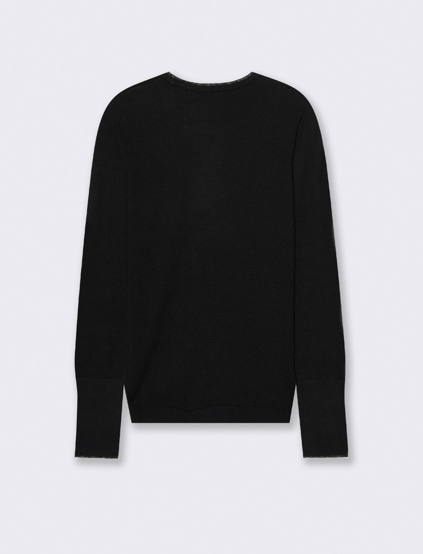 PULLOVER CON BORDINO IN TESSUTO CON FIBRA EFFETTO METALLO - Nero