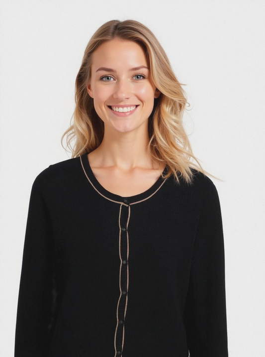 CARDIGAN BASICO - Nero