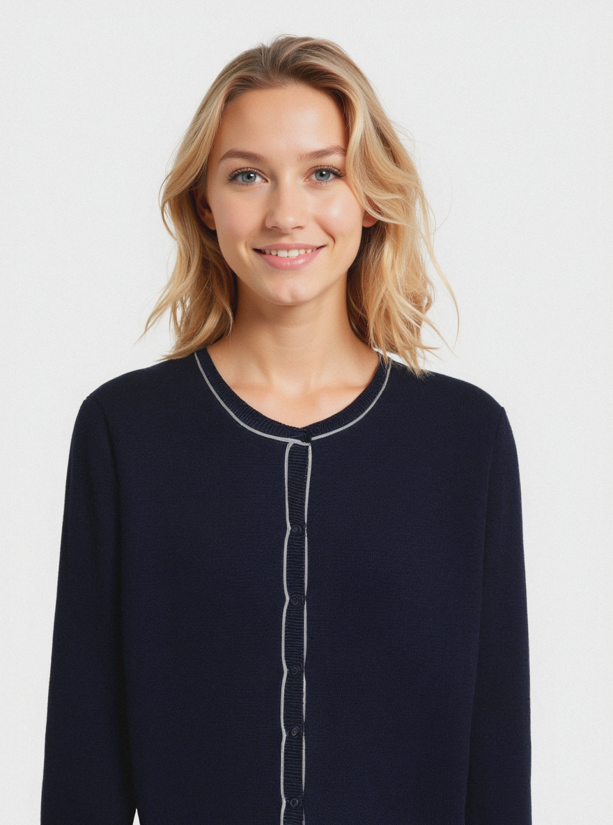 CARDIGAN BASICO - Blu