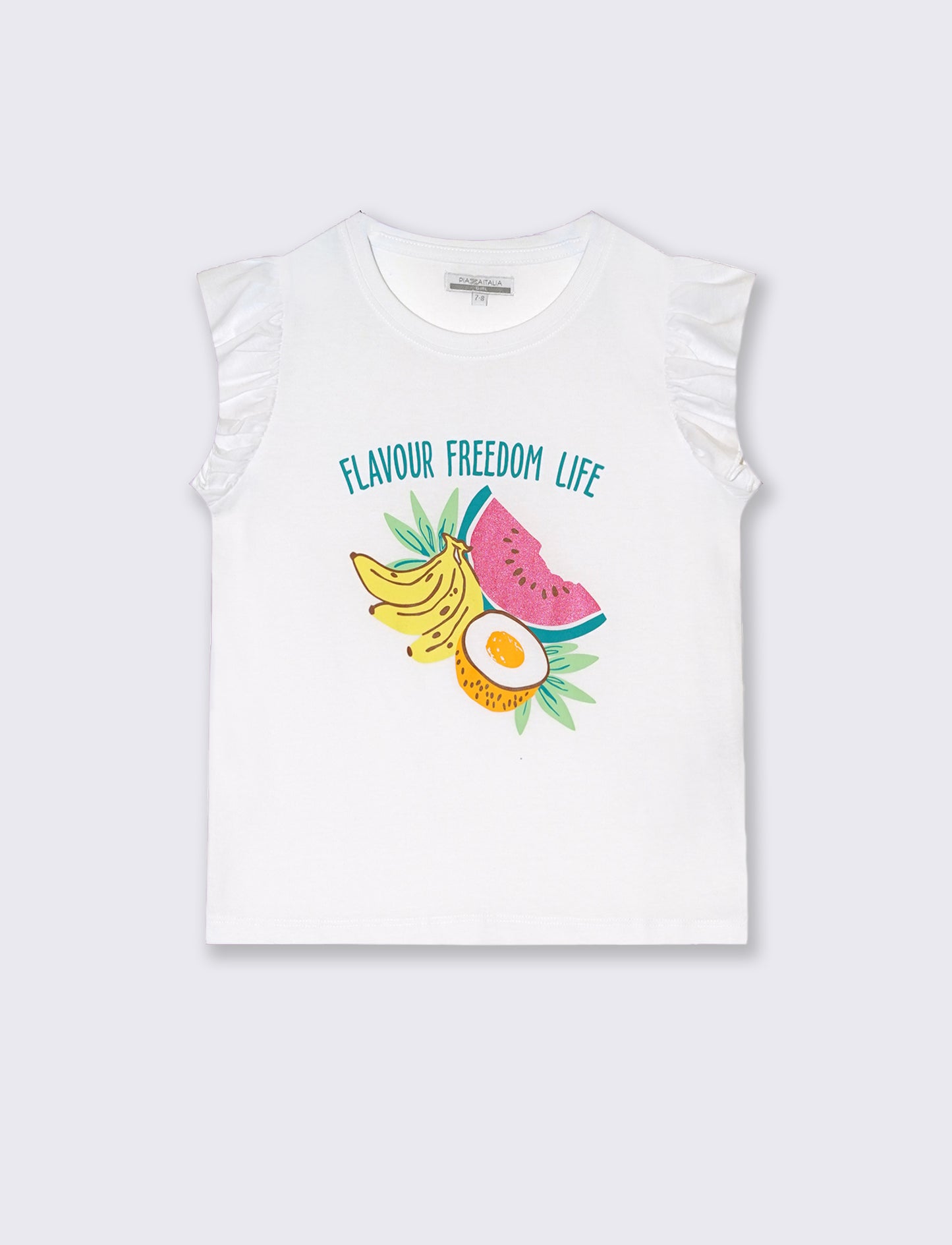 T-shirt mezza manica da bambina - Bianco
