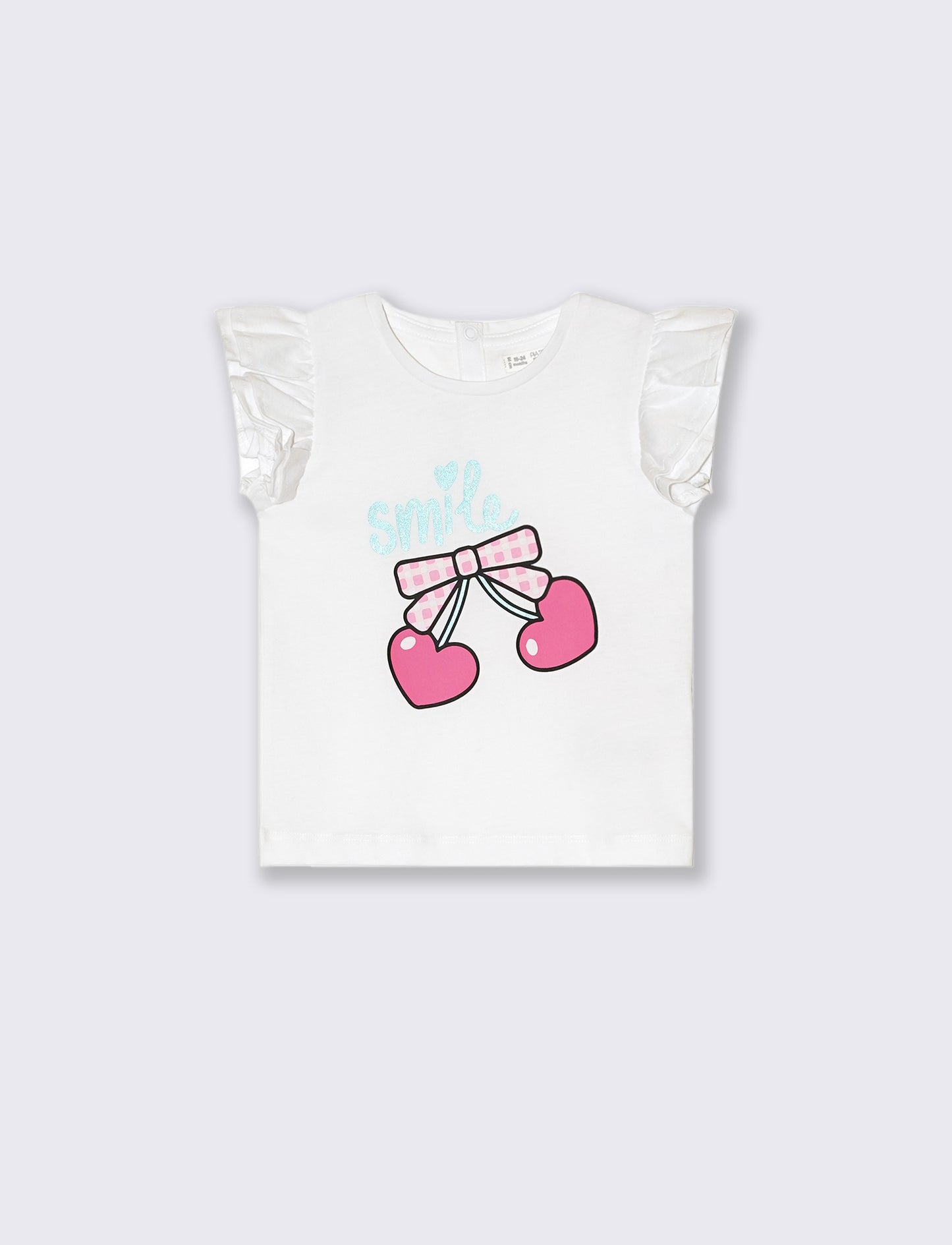 T-shirt con rouches. da neonata - Bianco