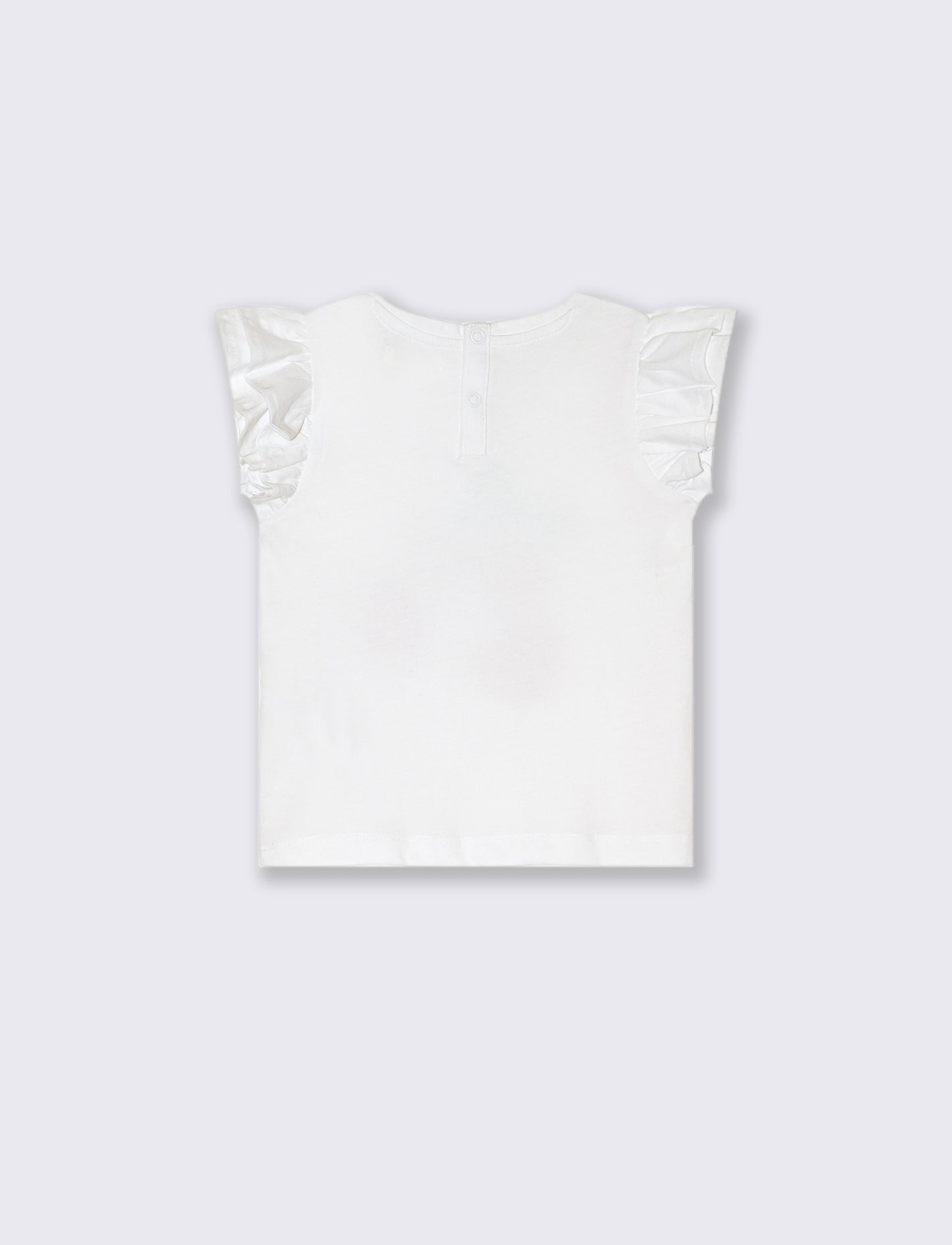 T-shirt con rouches. da neonata - Bianco