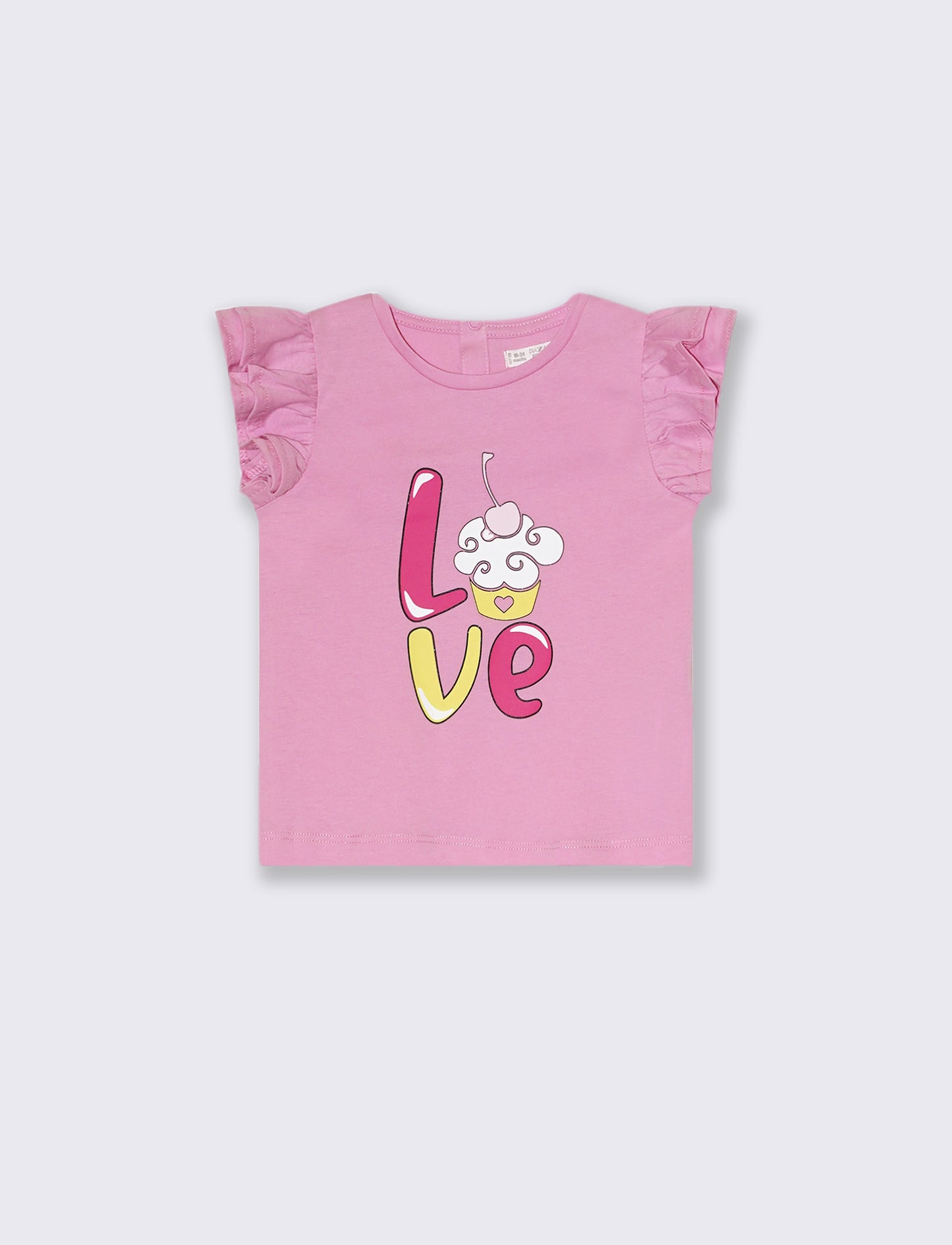 T-shirt con rouches. da neonata - Rosa