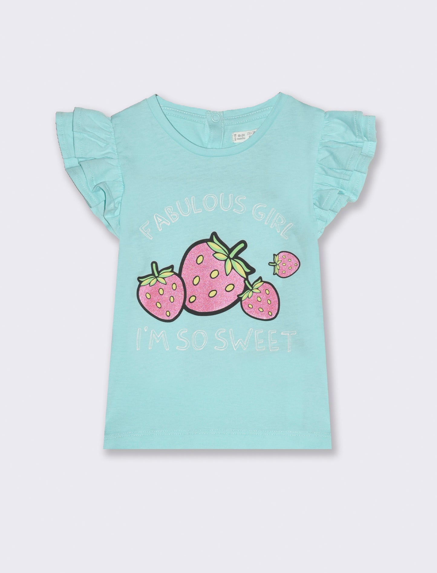 T-shirt con rouches. da neonata - Verde acqua