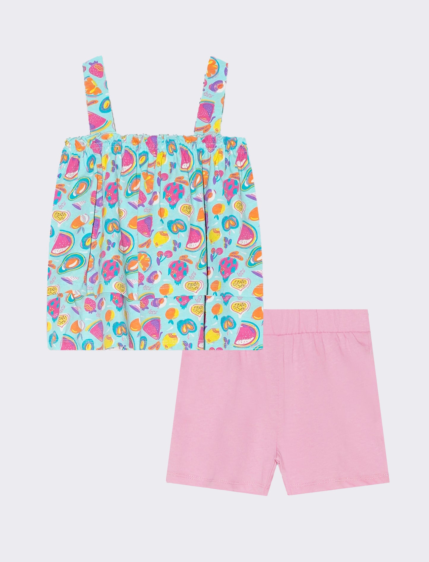 Completo top e shorts da neonata - Turchese