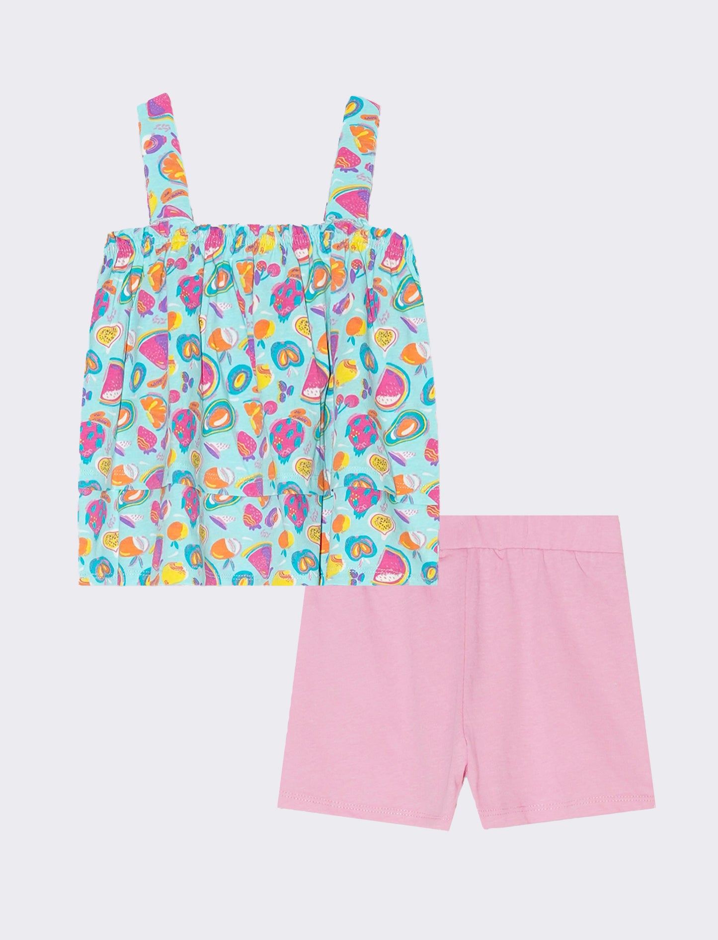 Completo top e shorts da neonata - Turchese