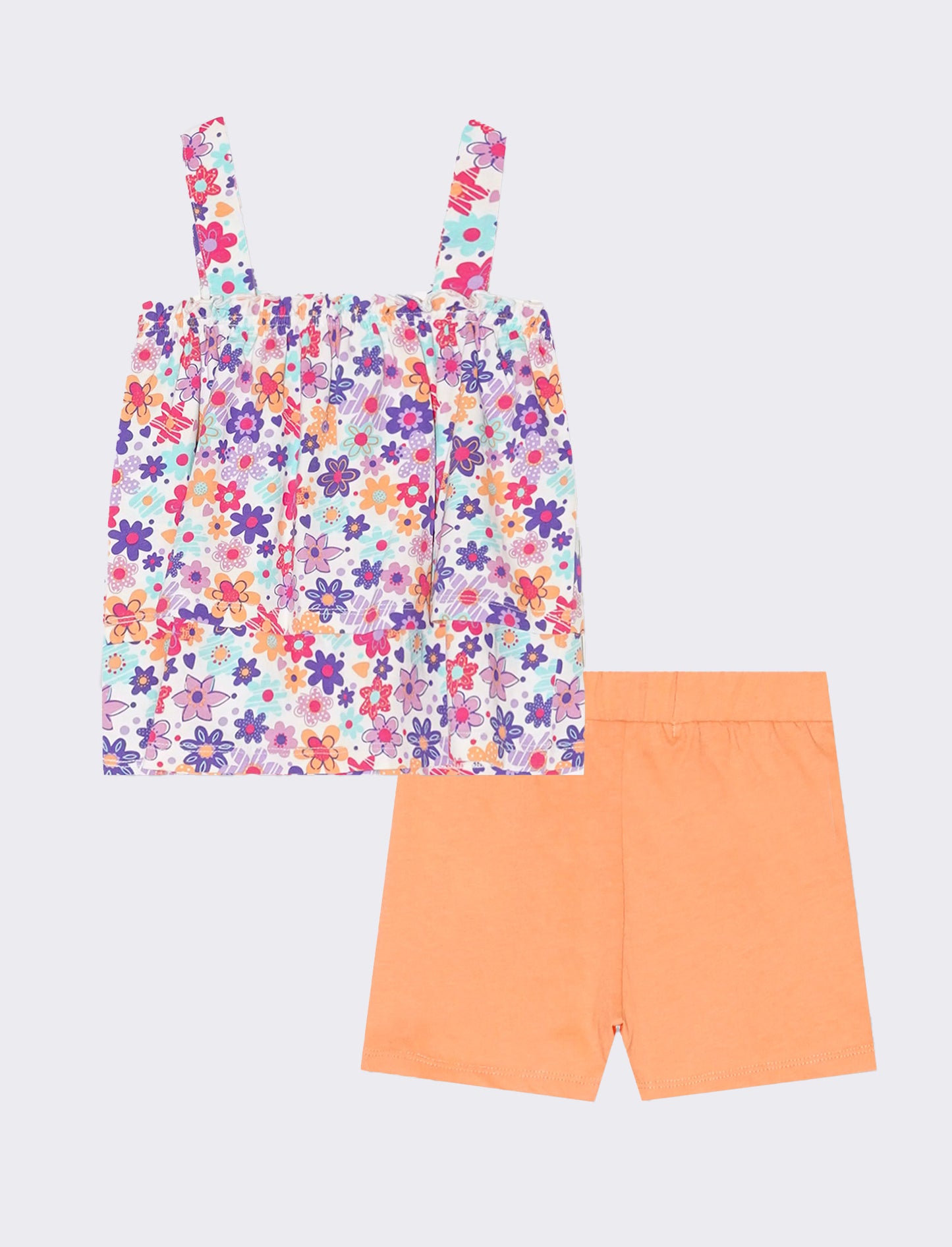 Completo top e shorts da neonata - Arancione
