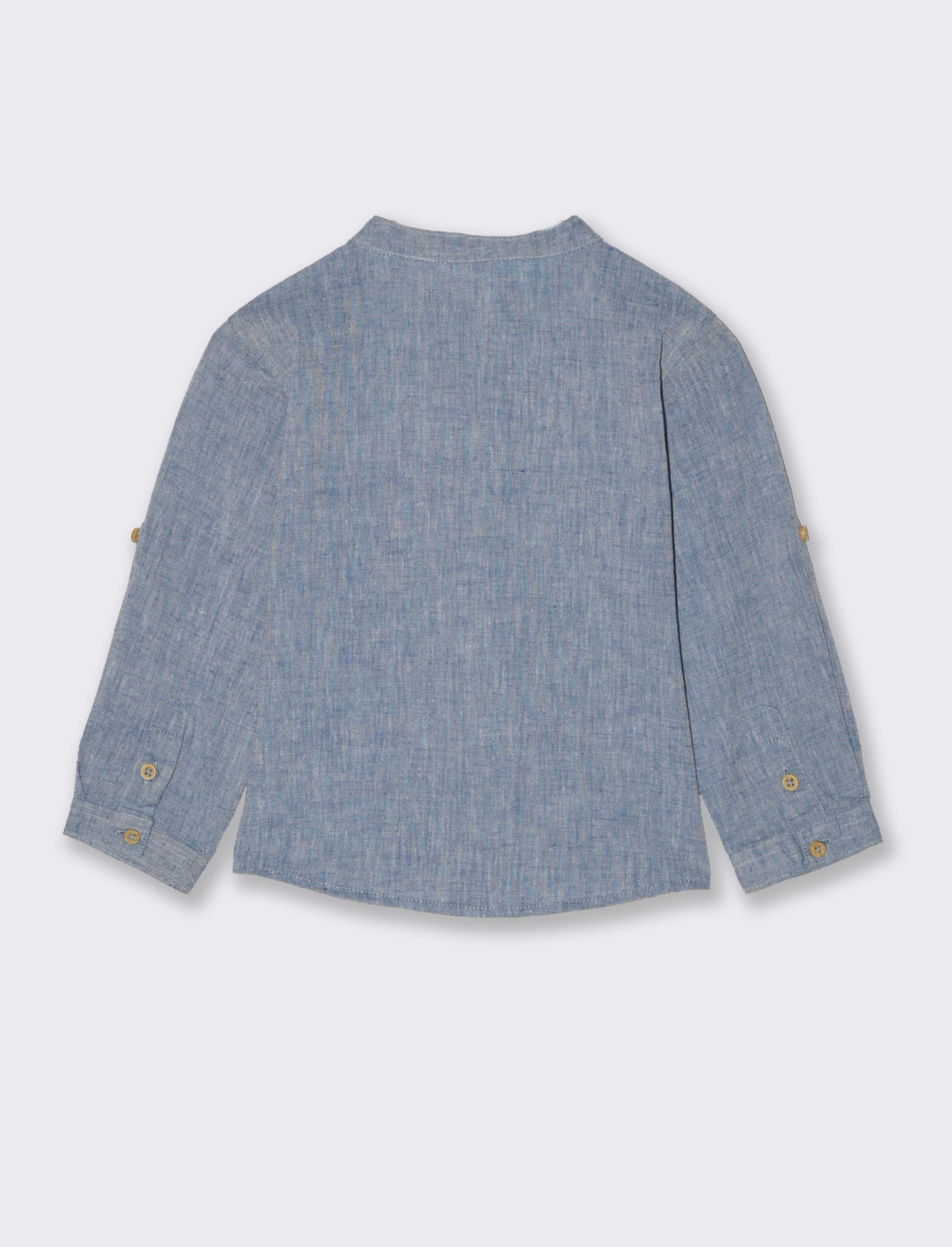 Camicia con maniche risvoltate da neonato - Blu