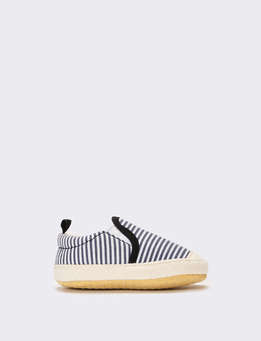 Slip-on a righe con neonato - Blu