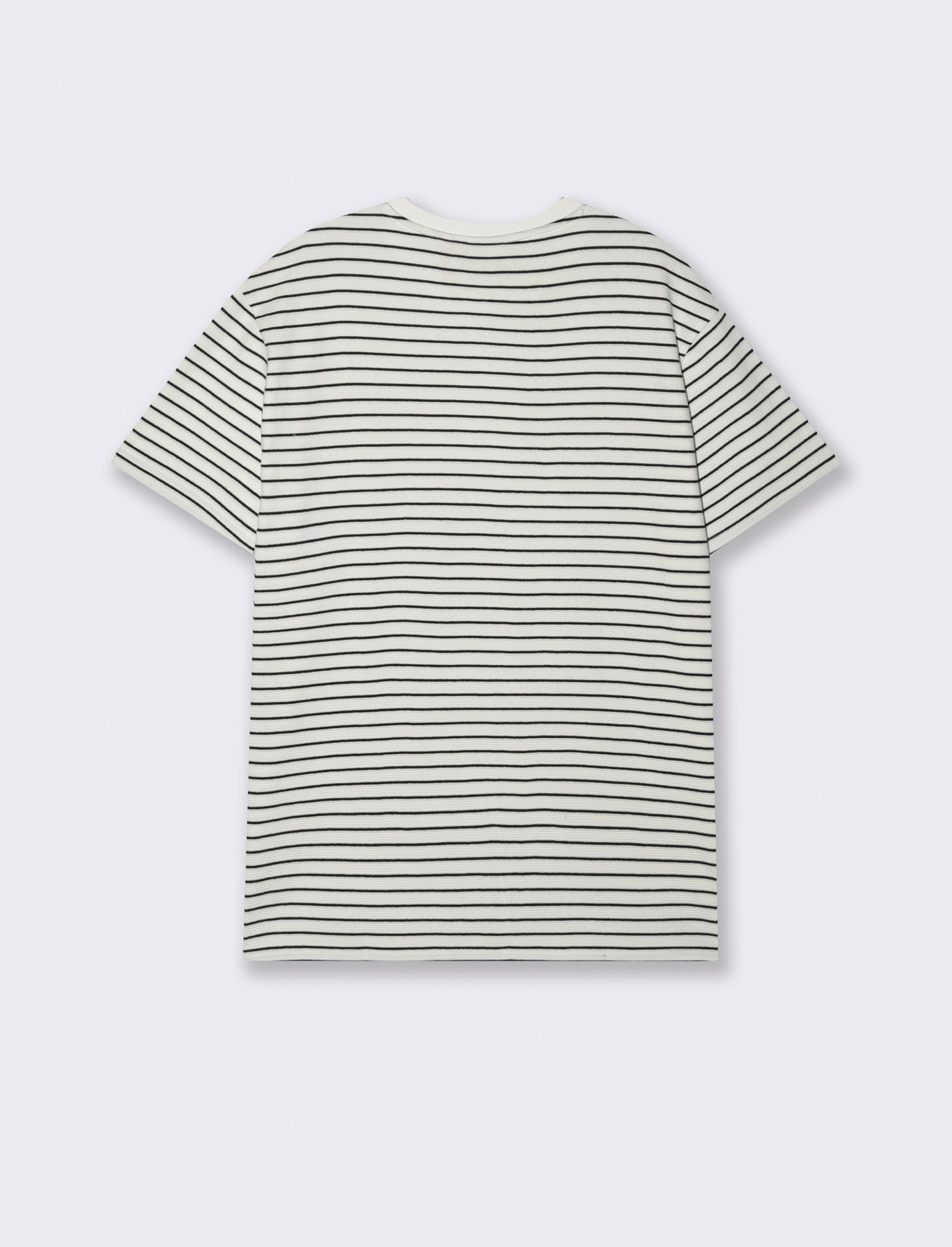 T-shirt a righe effetto ottoman da uomo - Bianco
