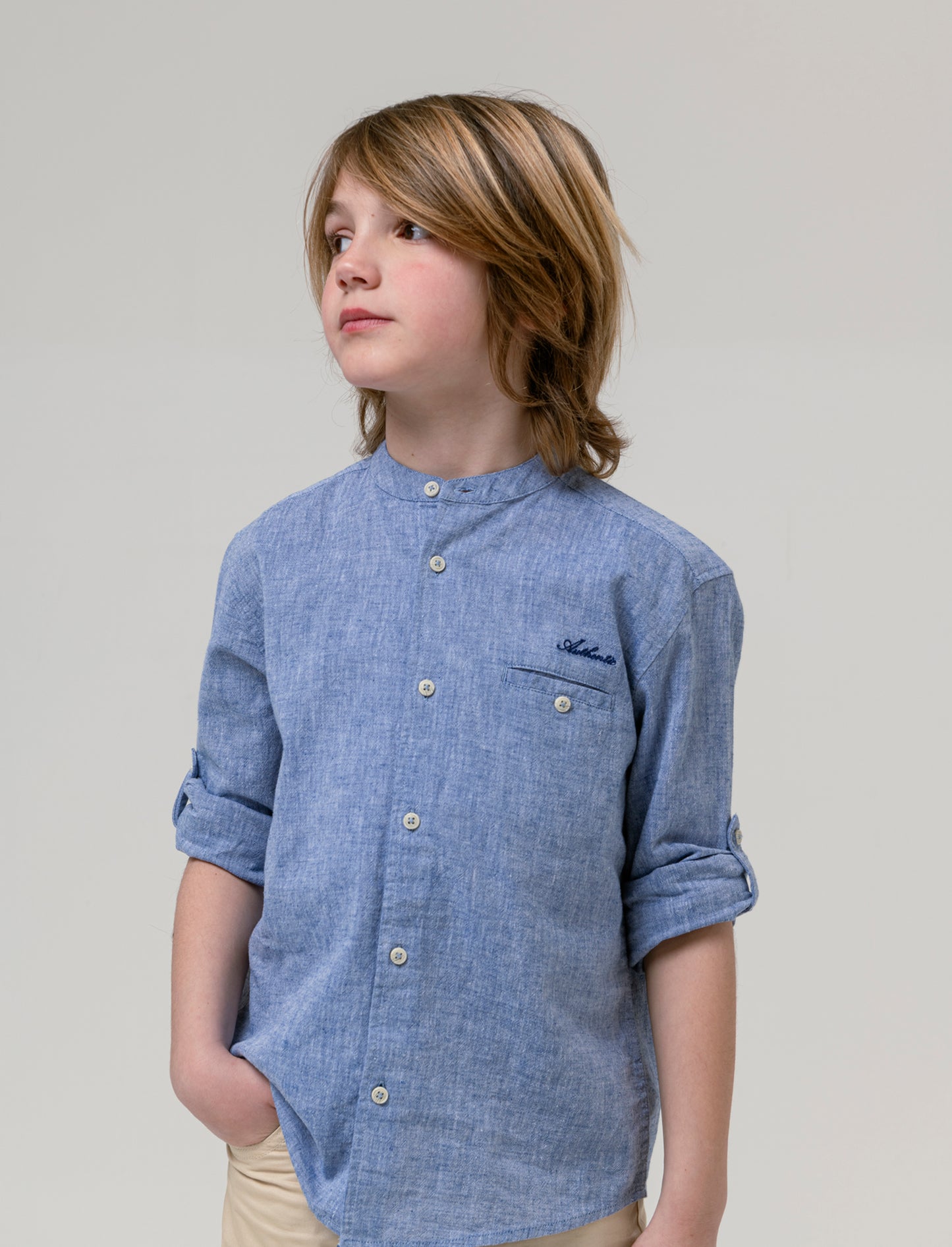 Camicia in chambray da bambino - Blu