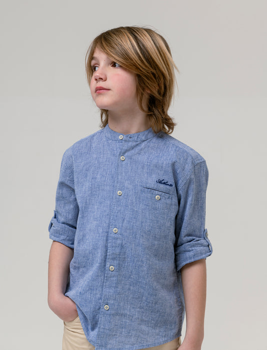 Camicia in chambray da bambino - Blu