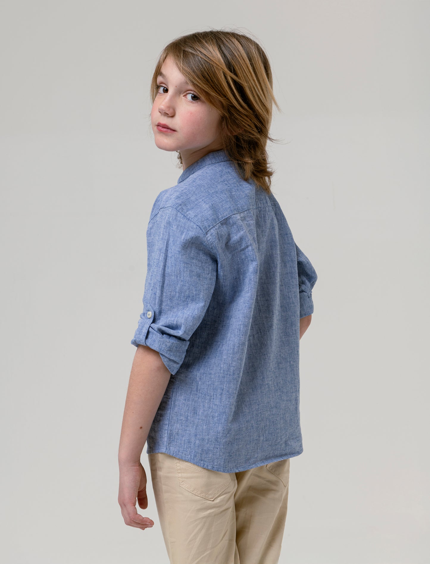 Camicia in chambray da bambino - Blu