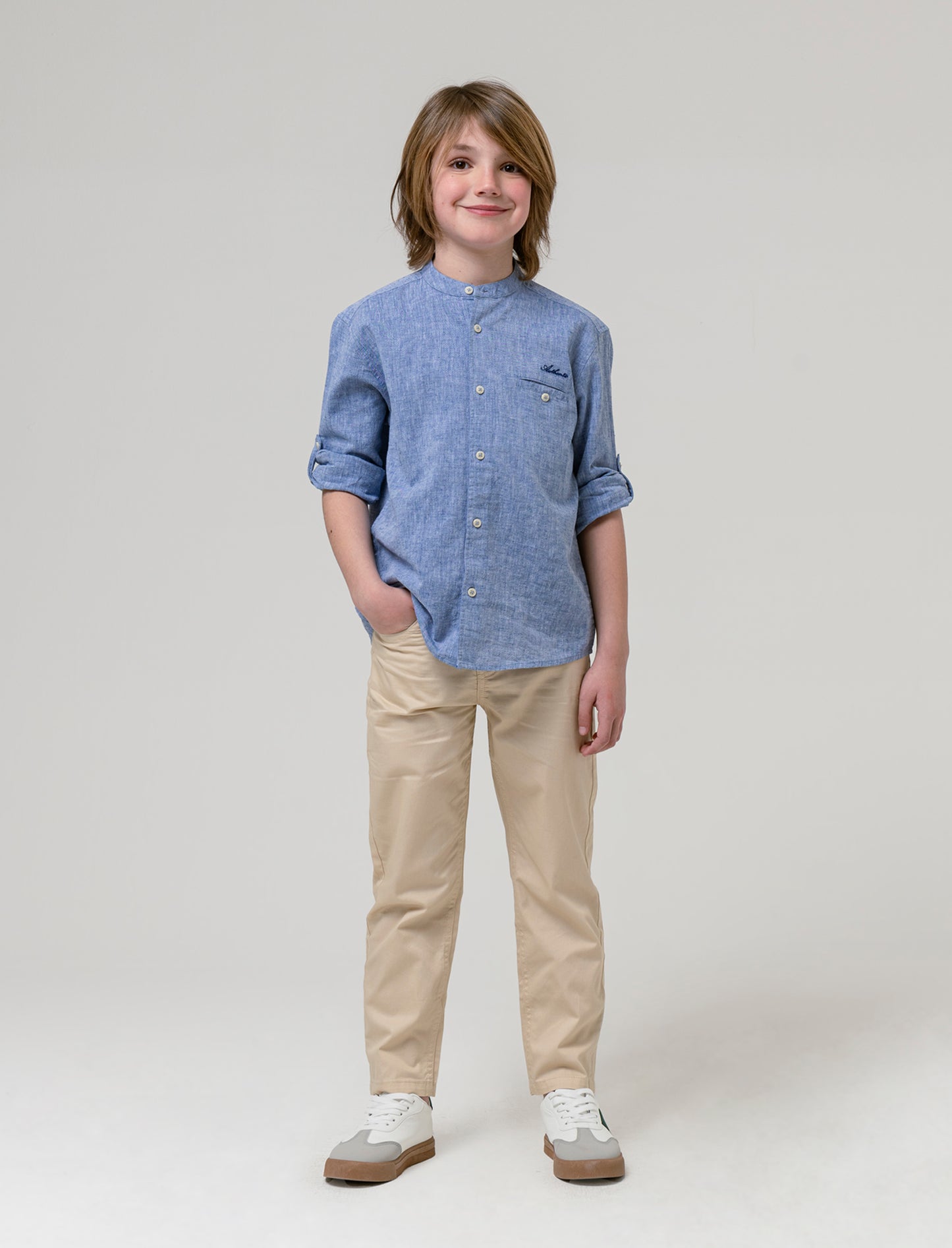 Camicia in chambray da bambino - Blu