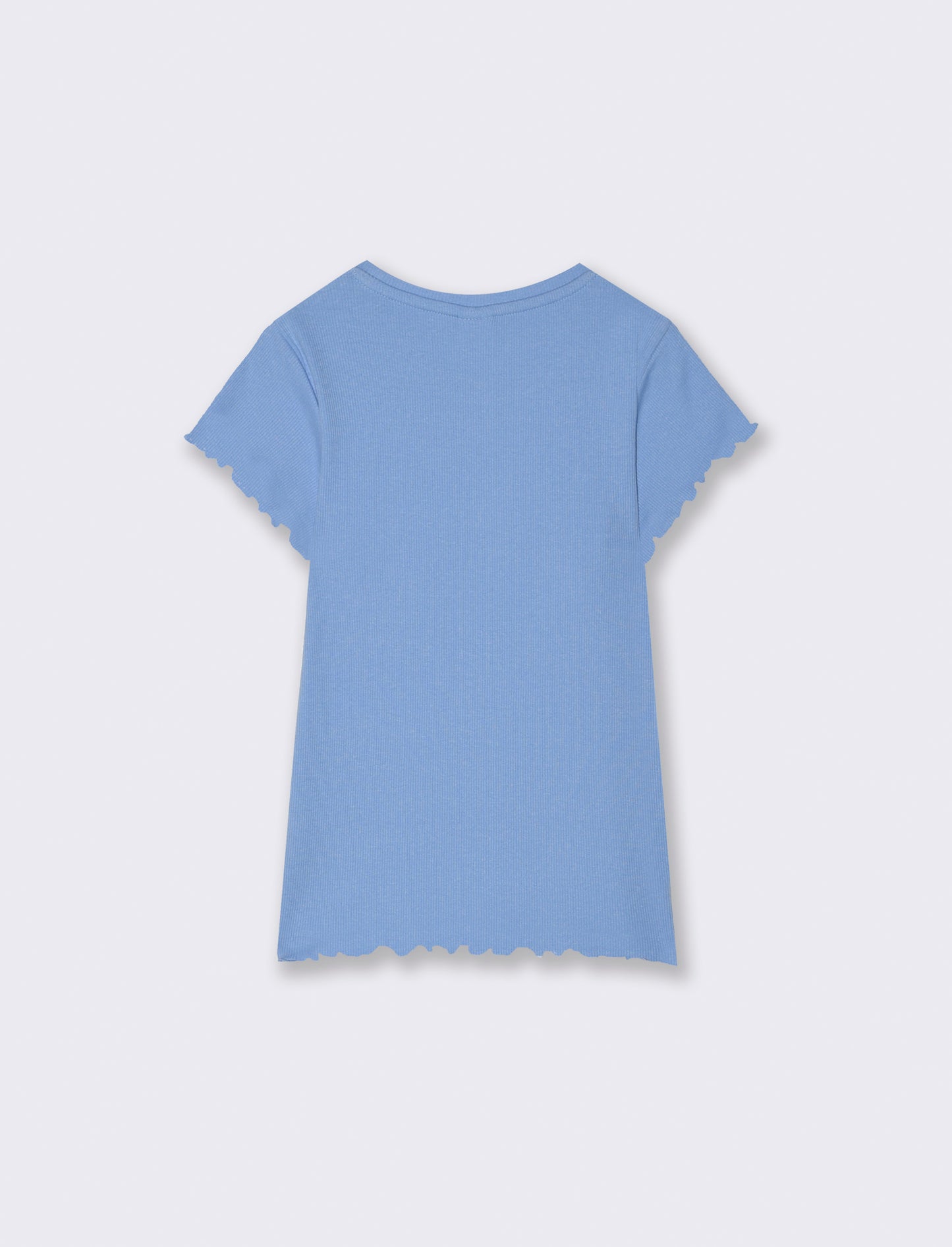 T-shirt in costina da bambina - Azzurro