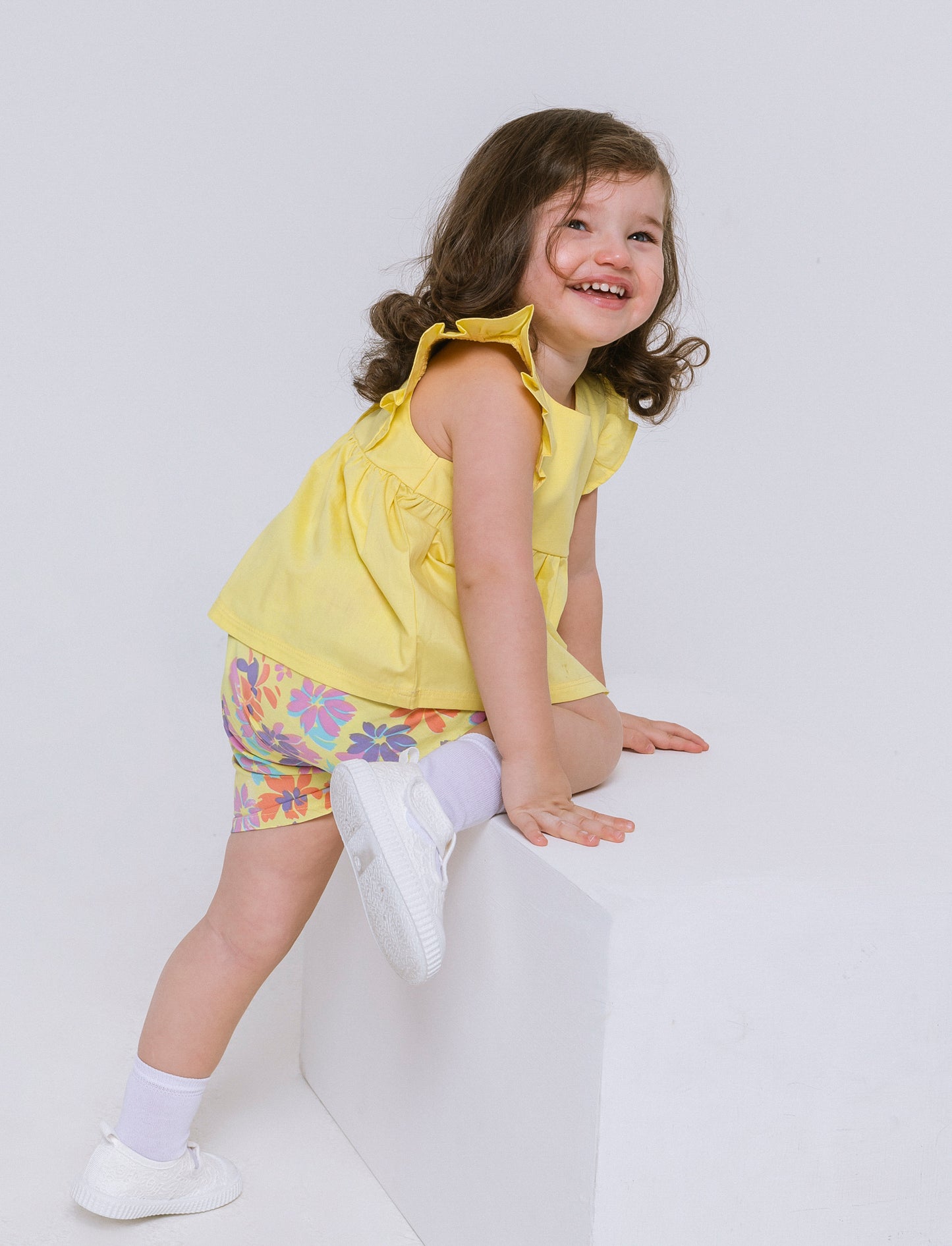Camicia in popeline da neonata - Giallo