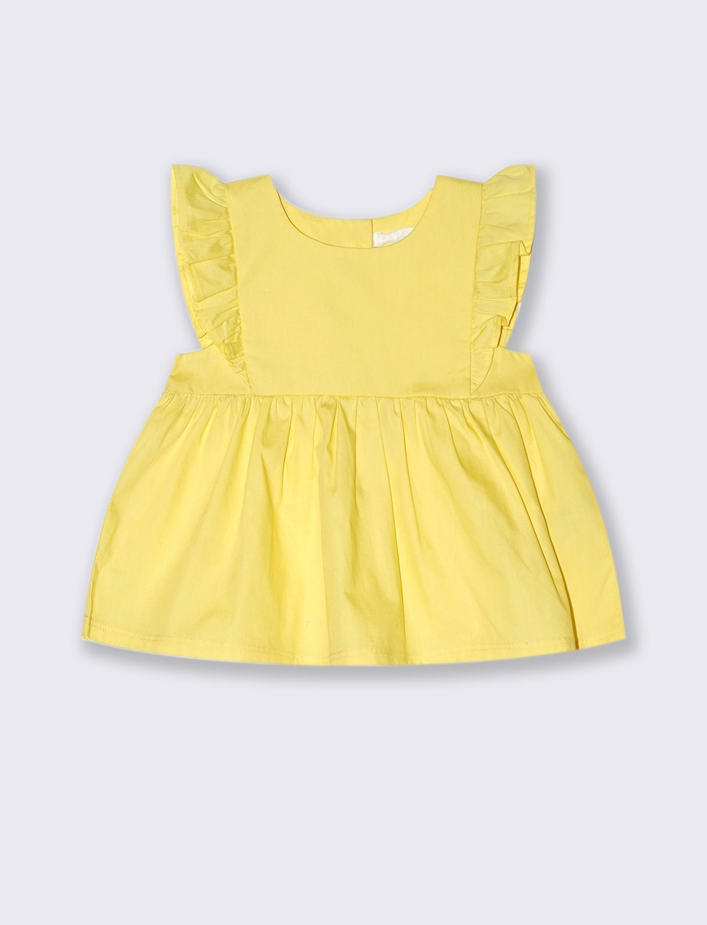 Camicia in popeline da neonata - Giallo
