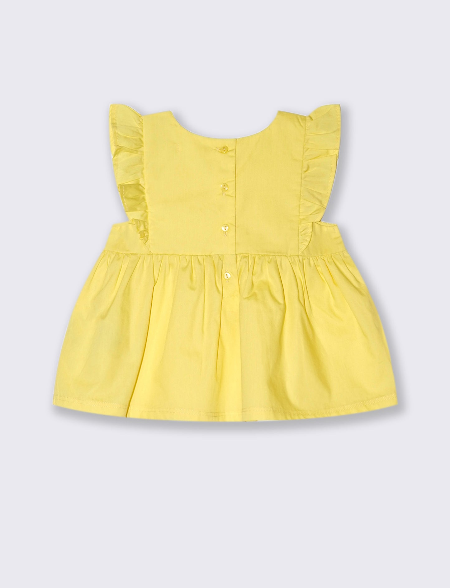 Camicia in popeline da neonata - Giallo