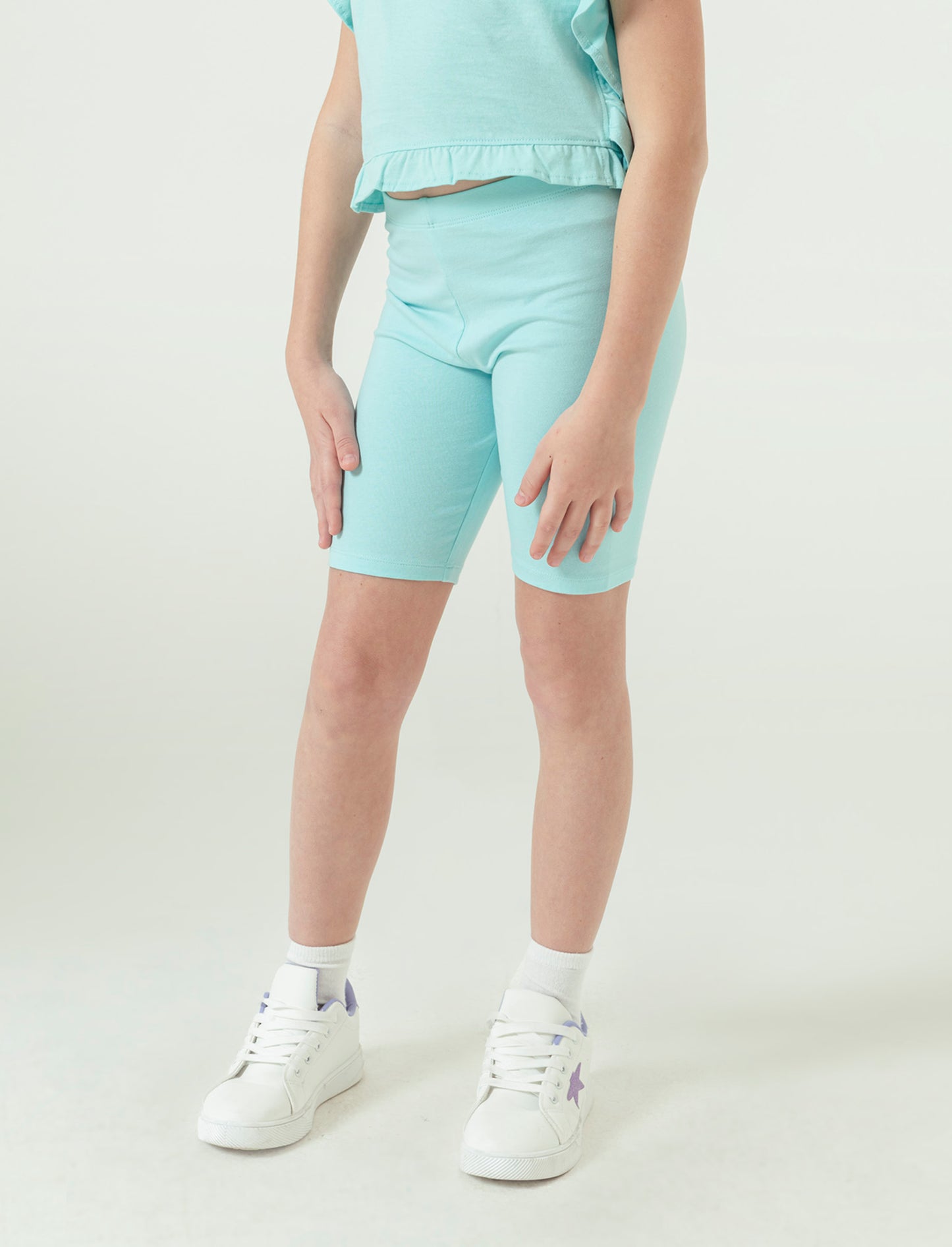 Leggings corto da bambina - Verde acqua