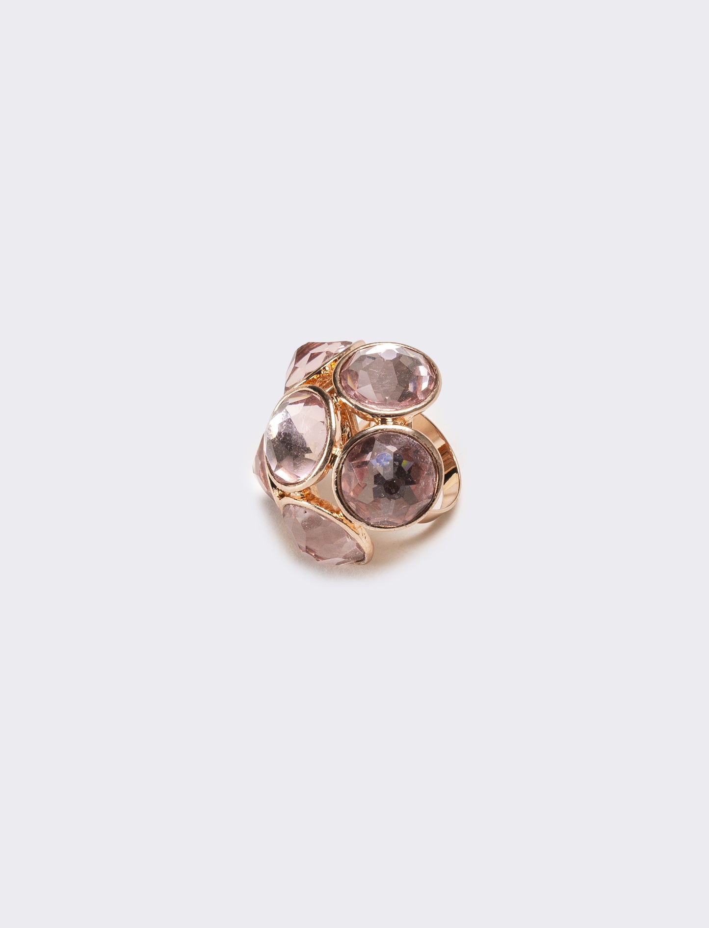 Anello donna con pietre grandi - Rosa