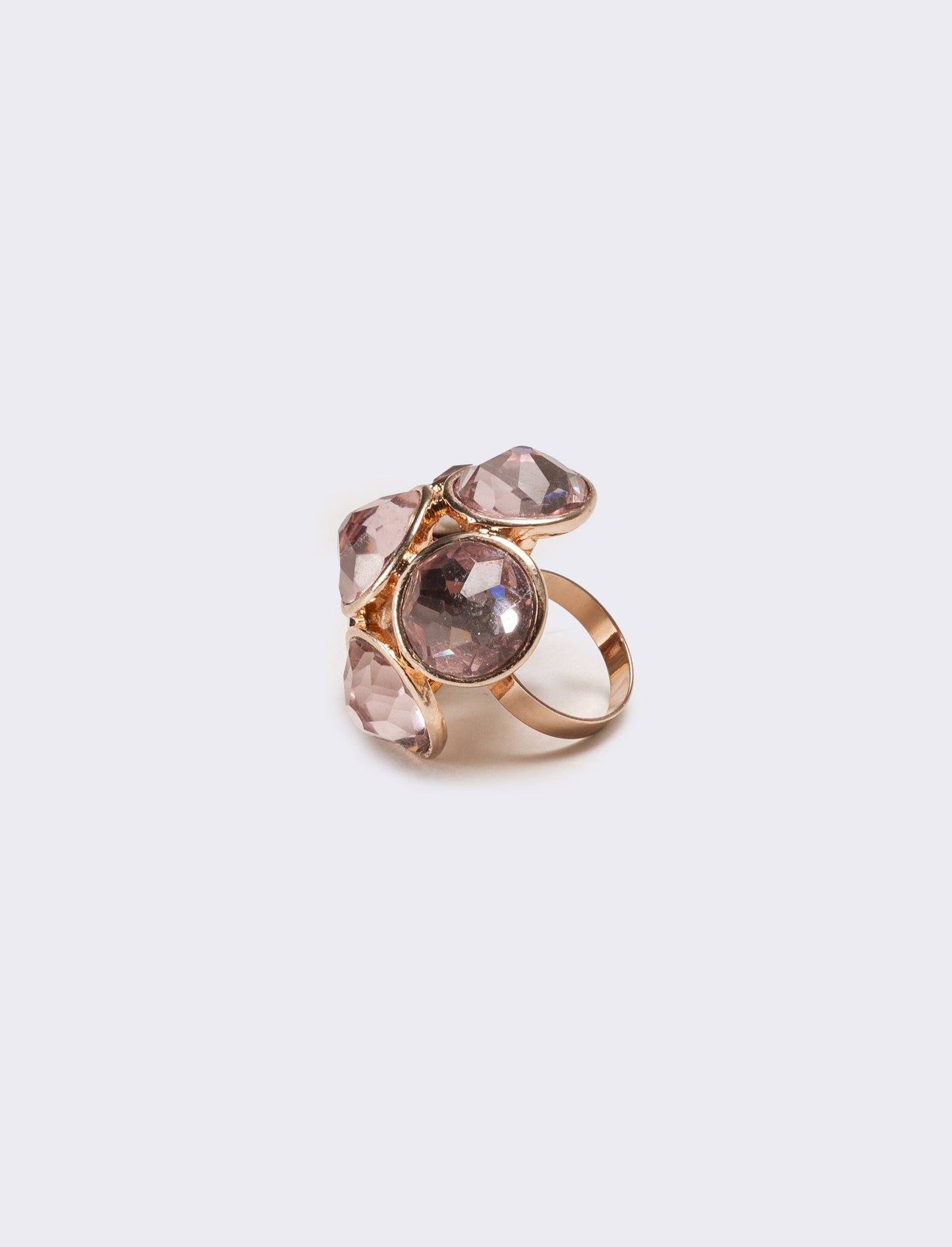 Anello donna con pietre grandi - Rosa