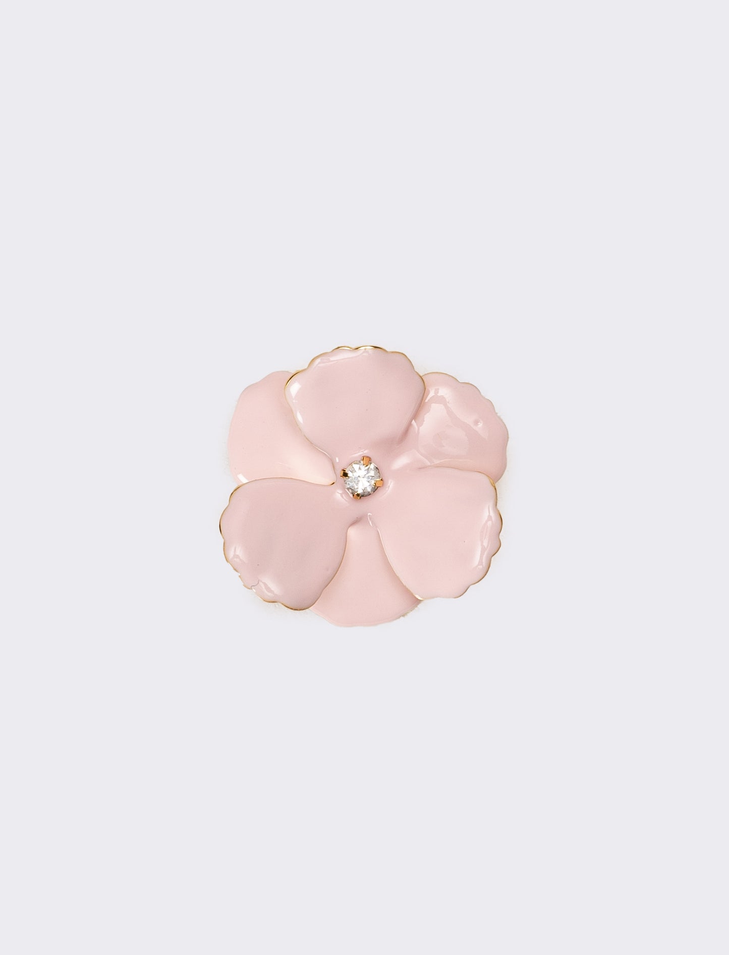 Anello donna con fiore smaltato con strass - Rosa